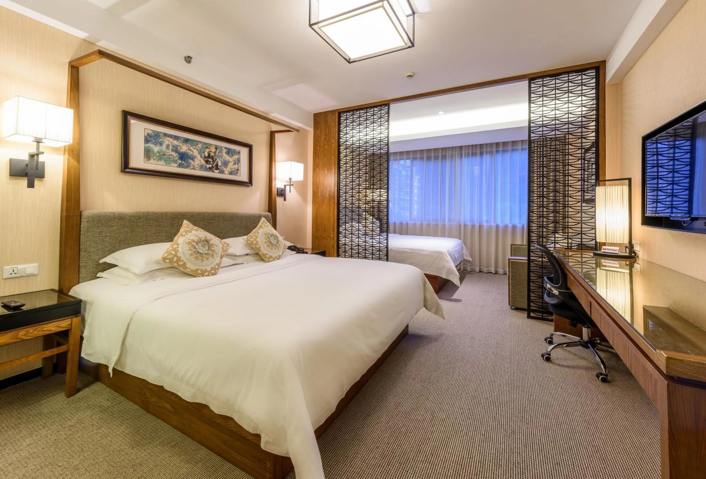 View (from property/room), Bed in SSAW Boutique Hotel Hangzhou Qiandao Lake