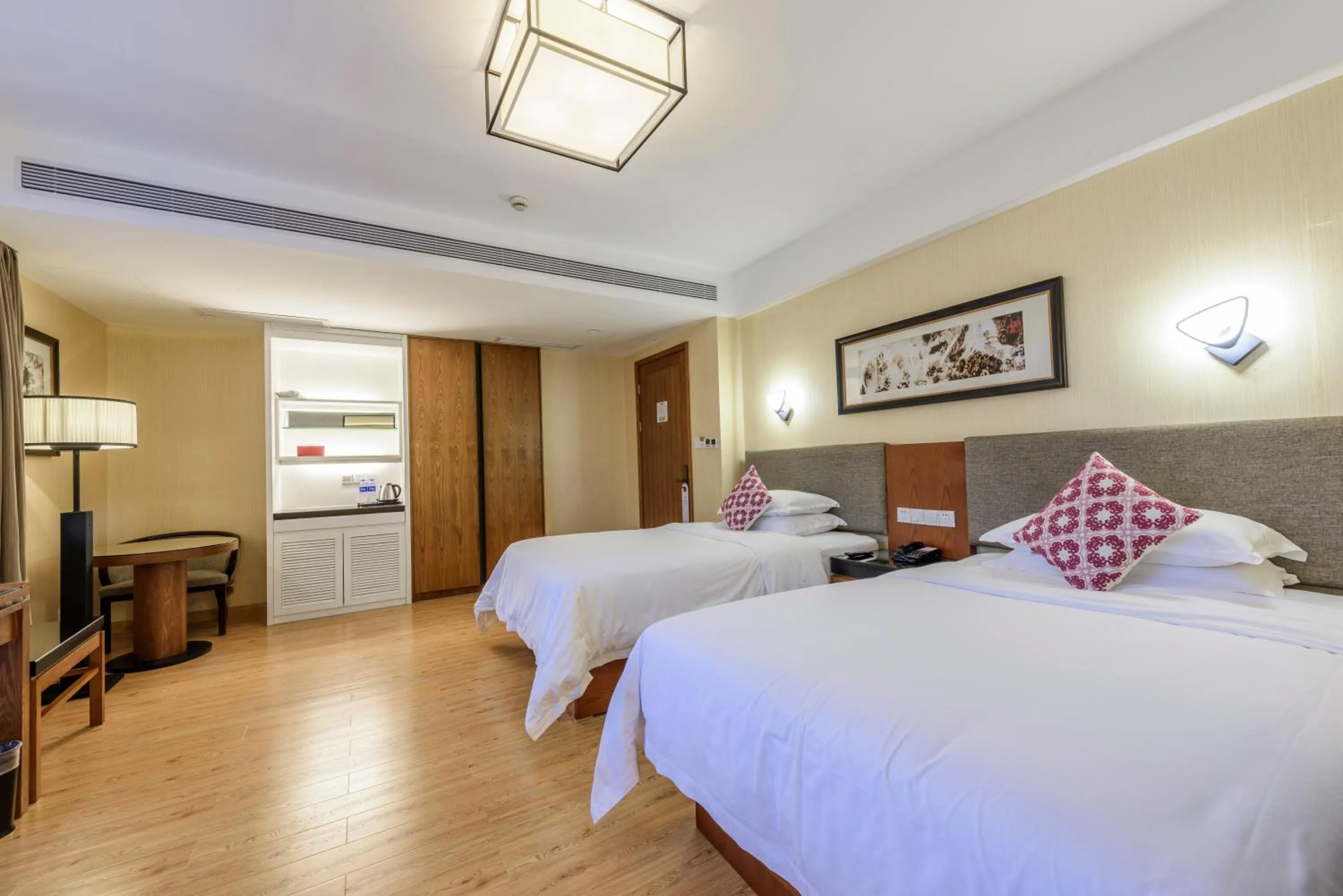 View (from property/room), Bed in SSAW Boutique Hotel Hangzhou Qiandao Lake