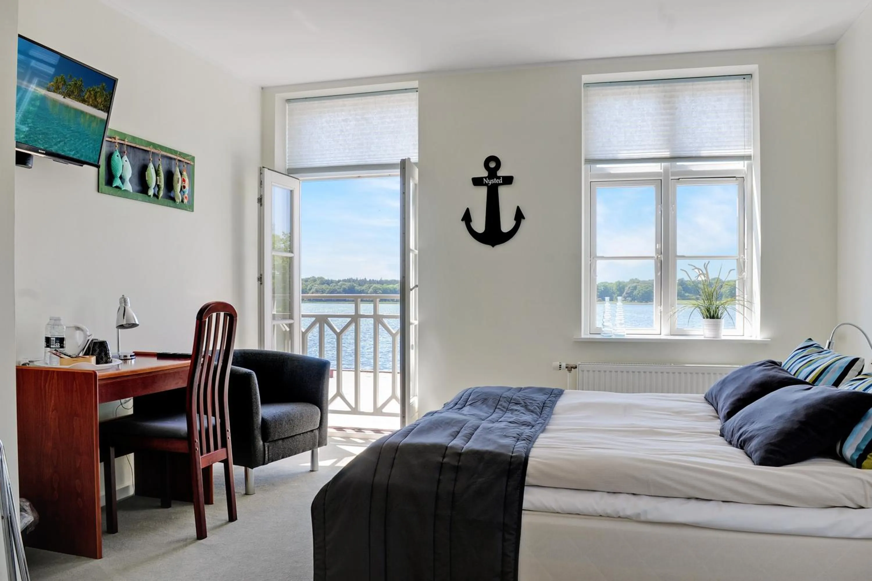 Bed in Hotel Nysted Havn