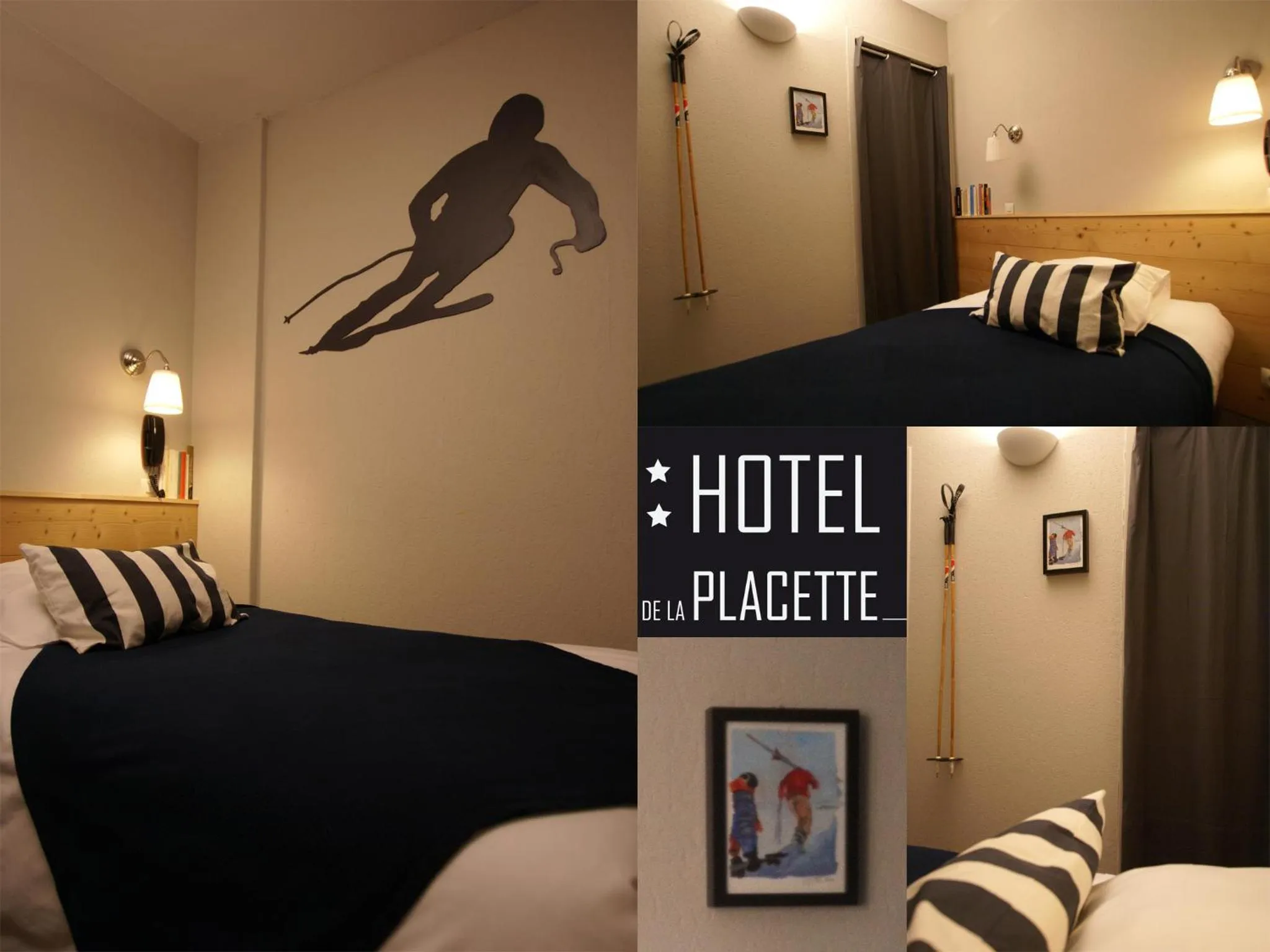 Bedroom, Bed in Hotel de la Placette Barcelonnette
