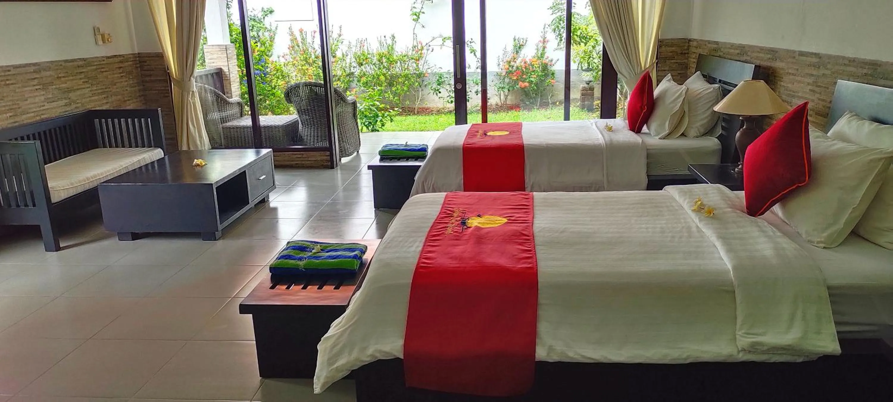 Bed in Liberty Dive Resort