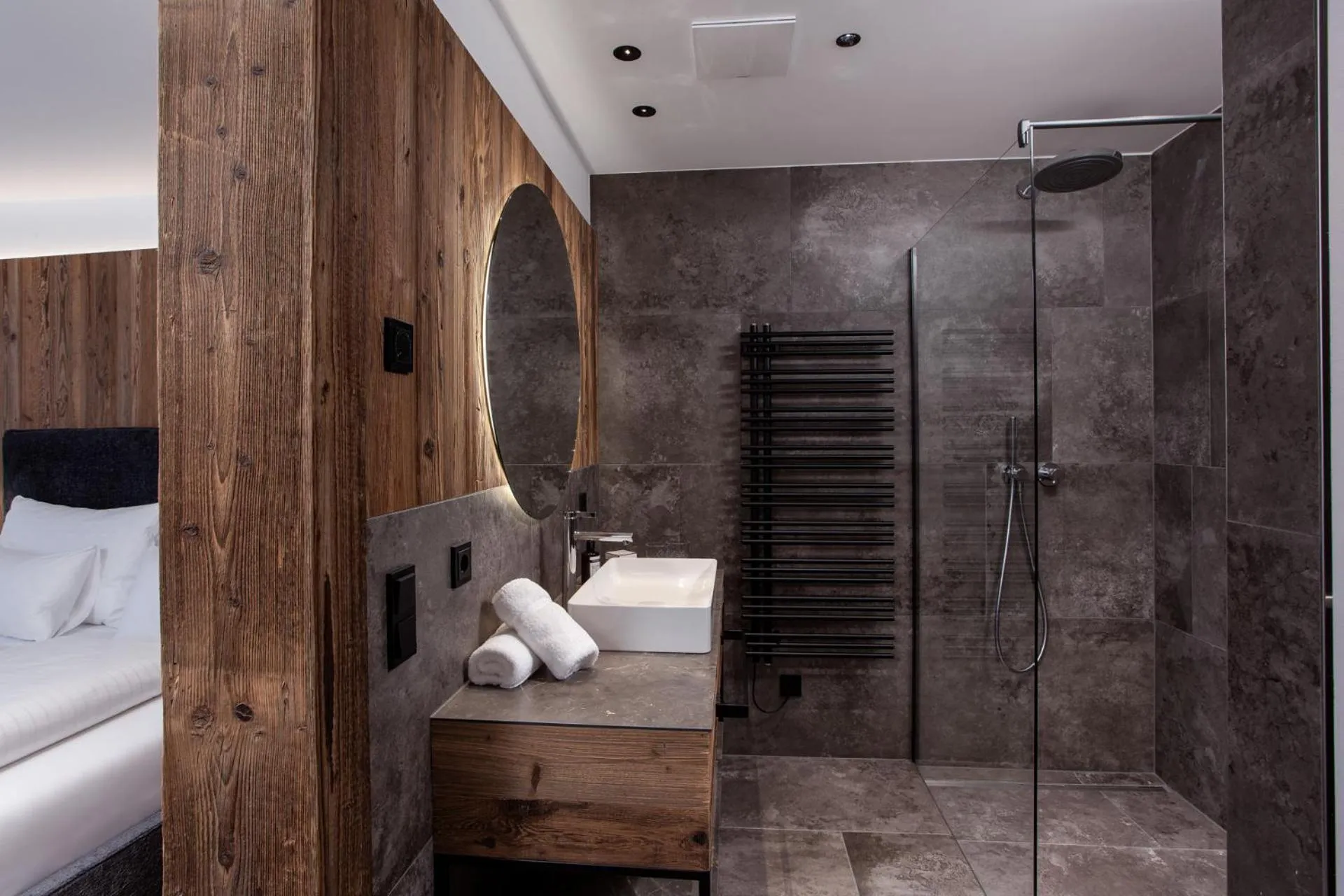 Bathroom, Bed in Hotel Gappmaier