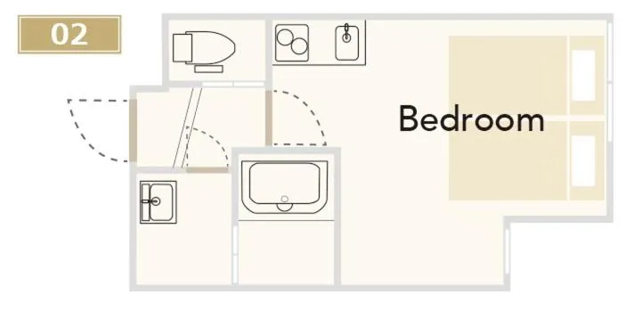 Floor plan, Bed in KYOSTAY Iroha Toji Main