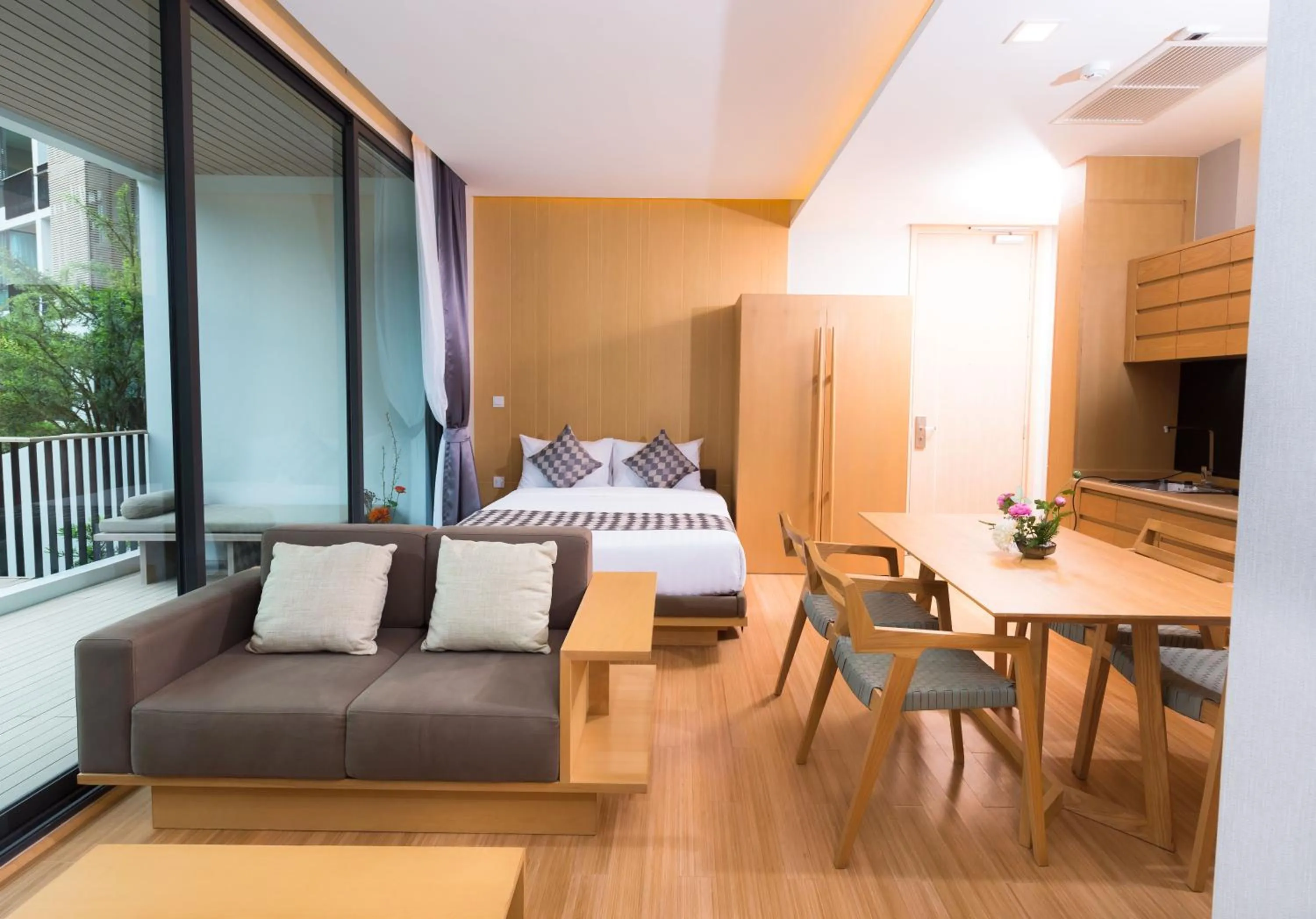 Living room, Bed in Zen Next Khao Yai By ZV