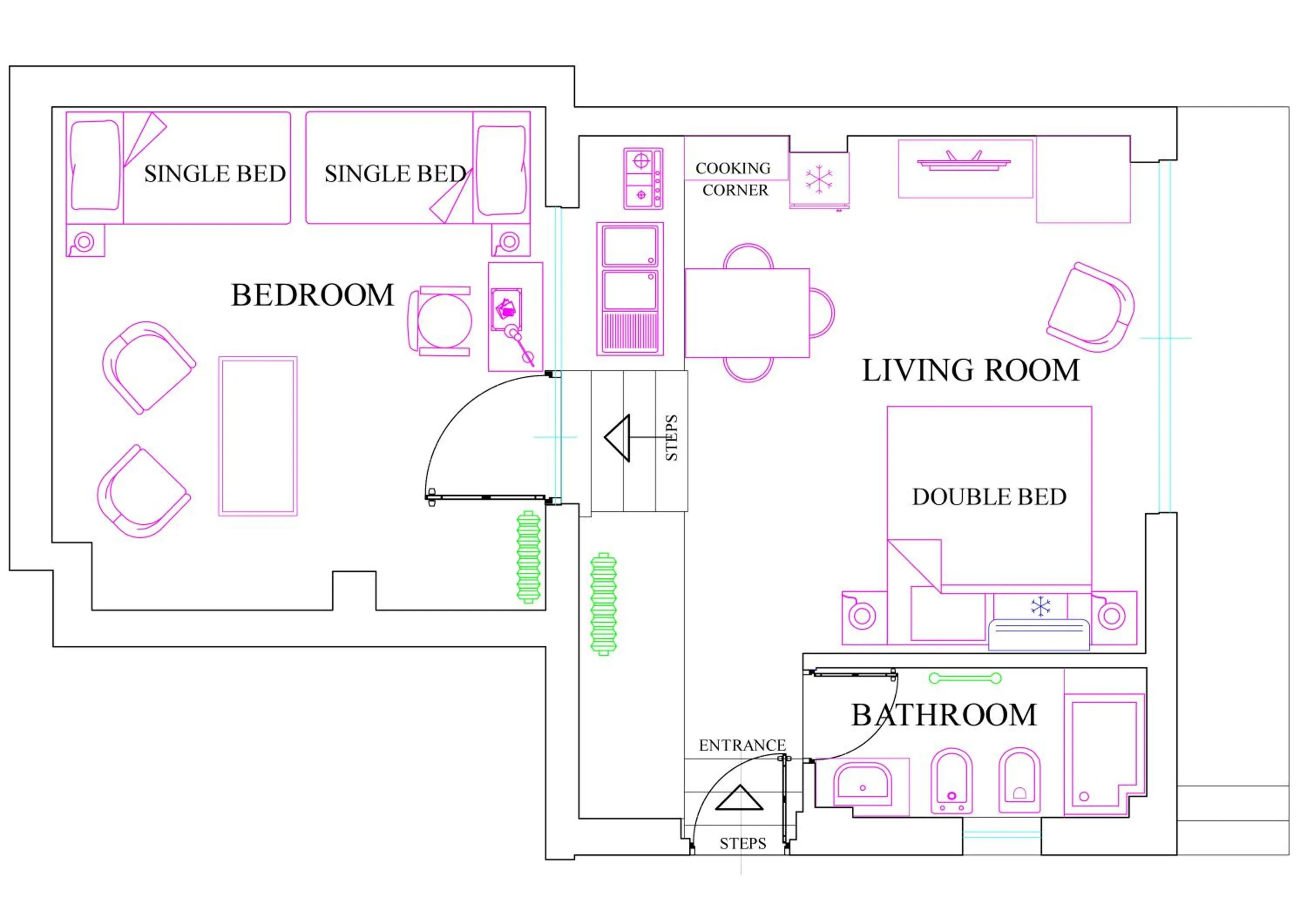 Floor plan in B&B Le Palme