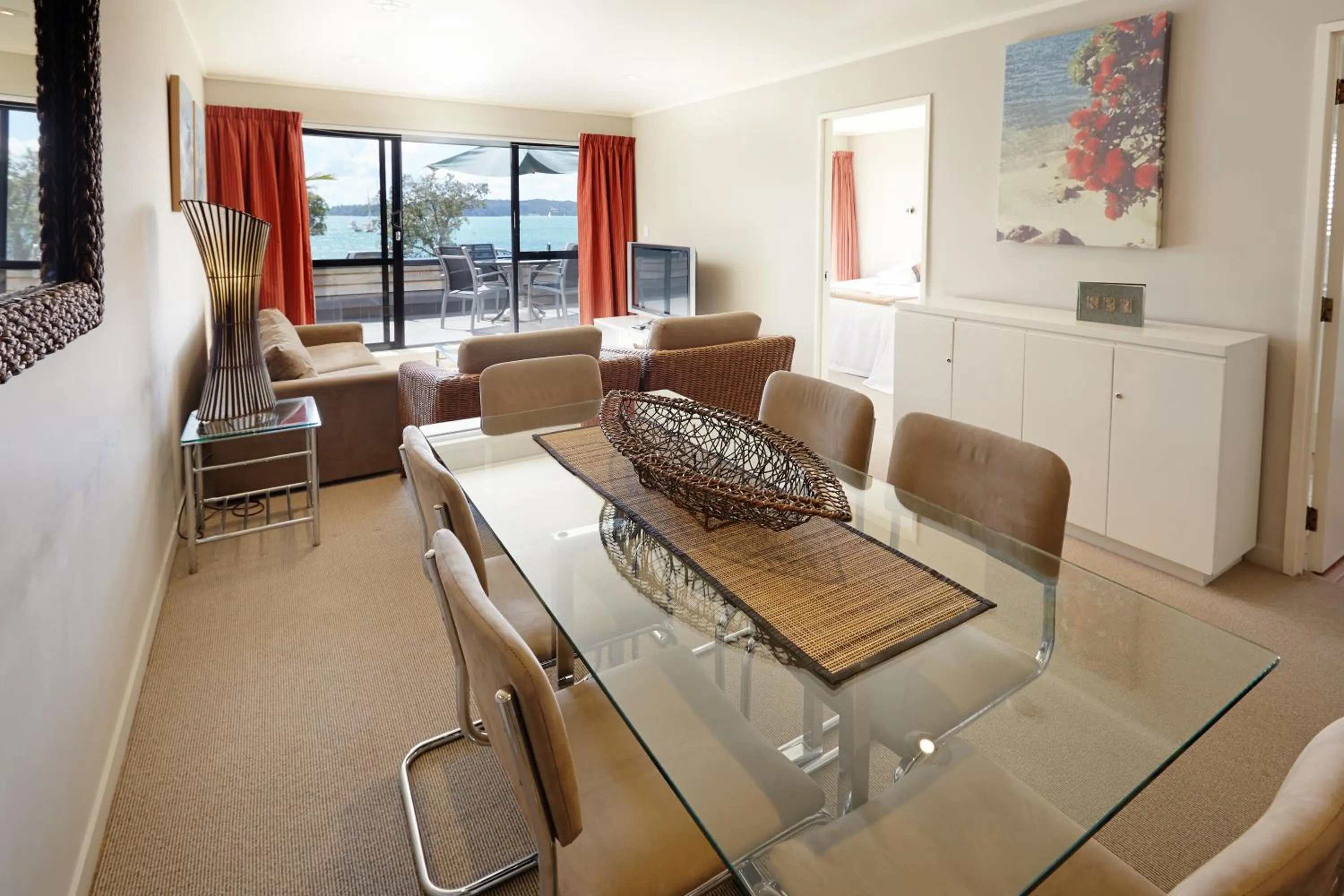 Living room in Pioneer Waterfront Apartments