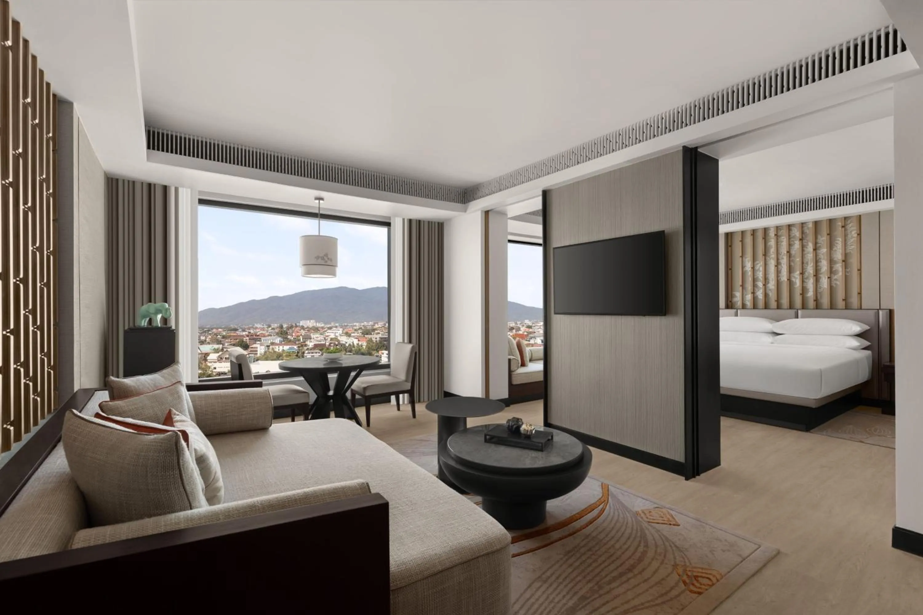 Living room, Bed in Chiang Mai Marriott Hotel