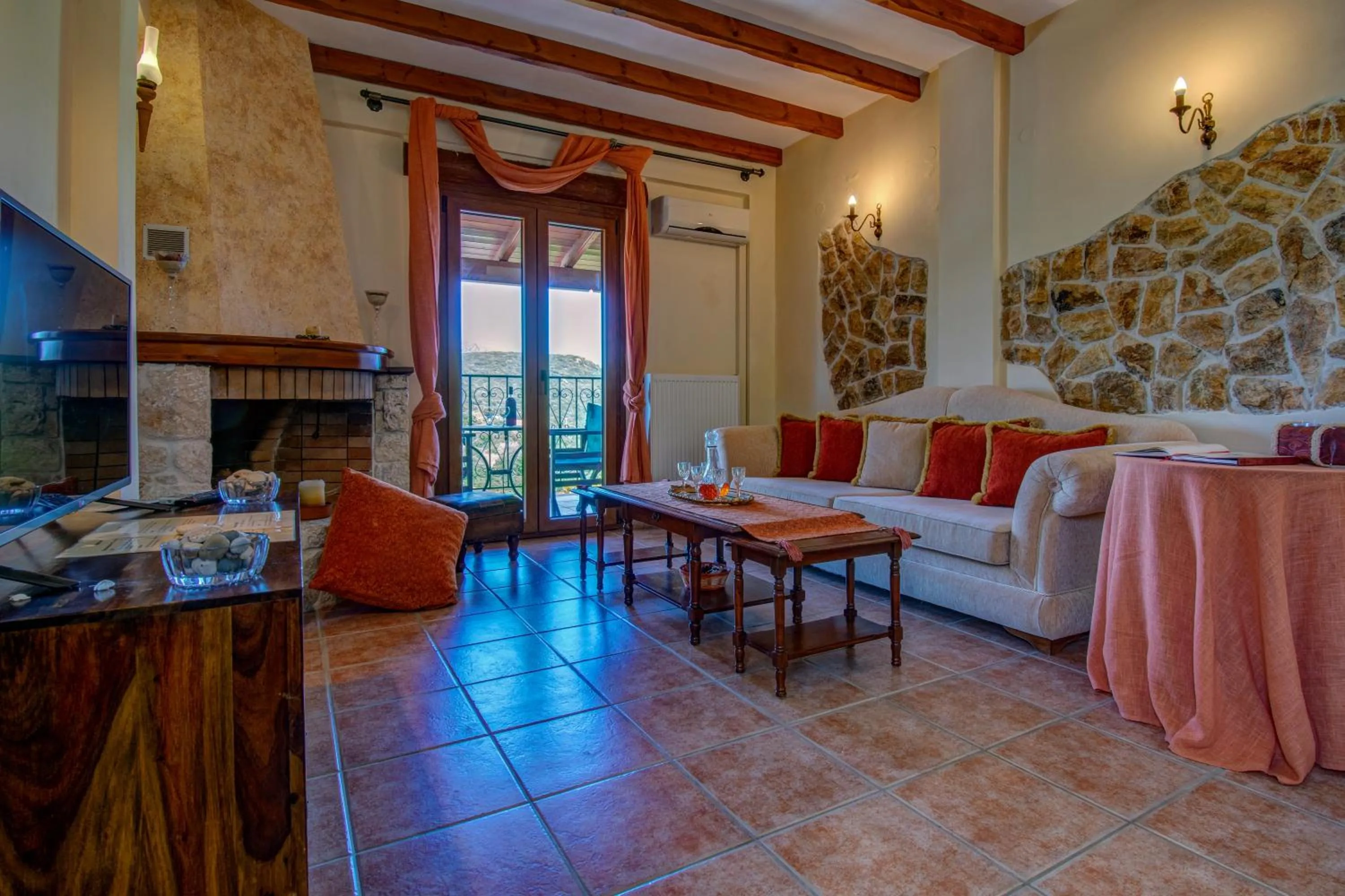 Living room in Corfu Sokraki Villas