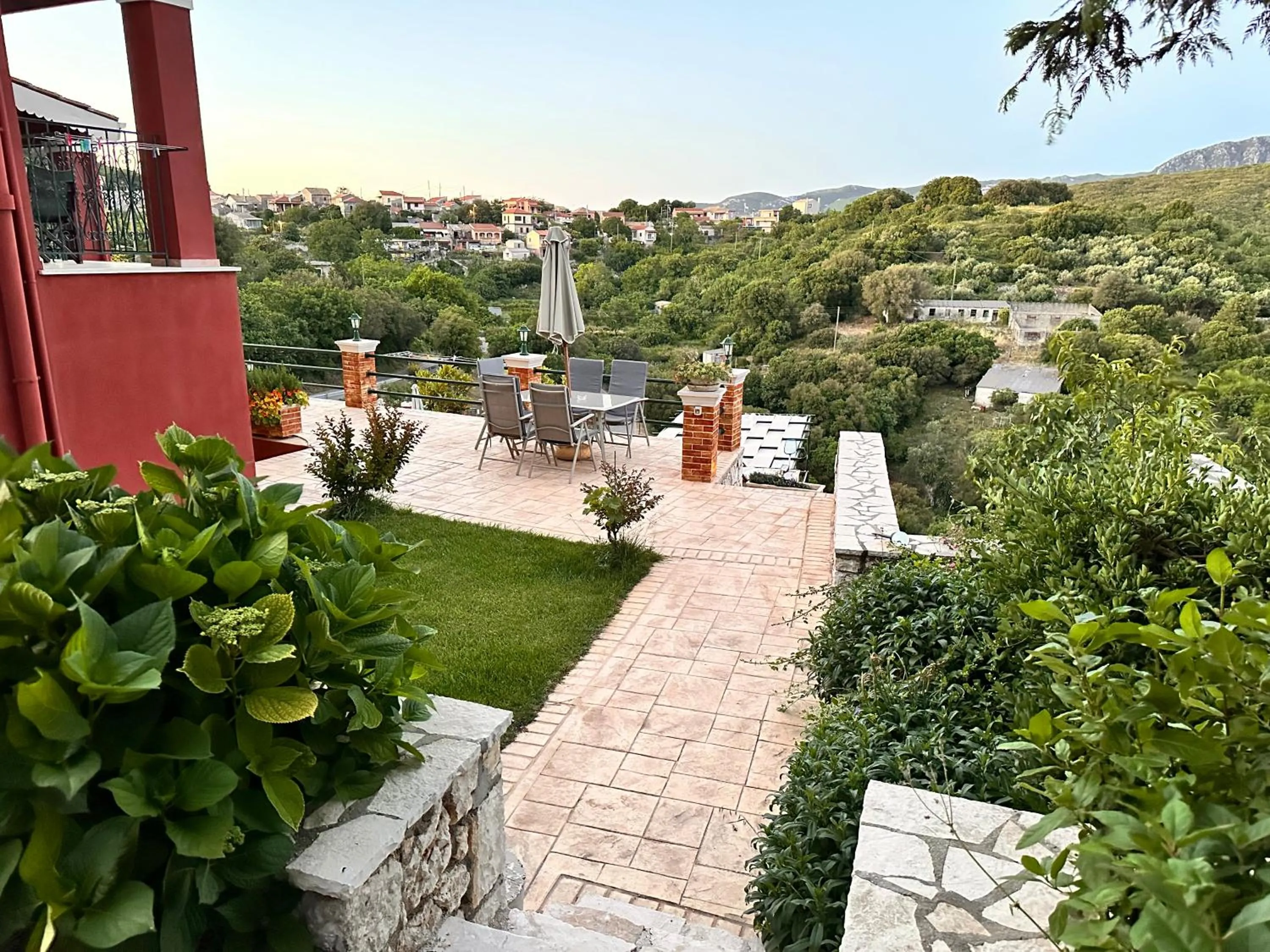 Inner courtyard view in Corfu Sokraki Villas