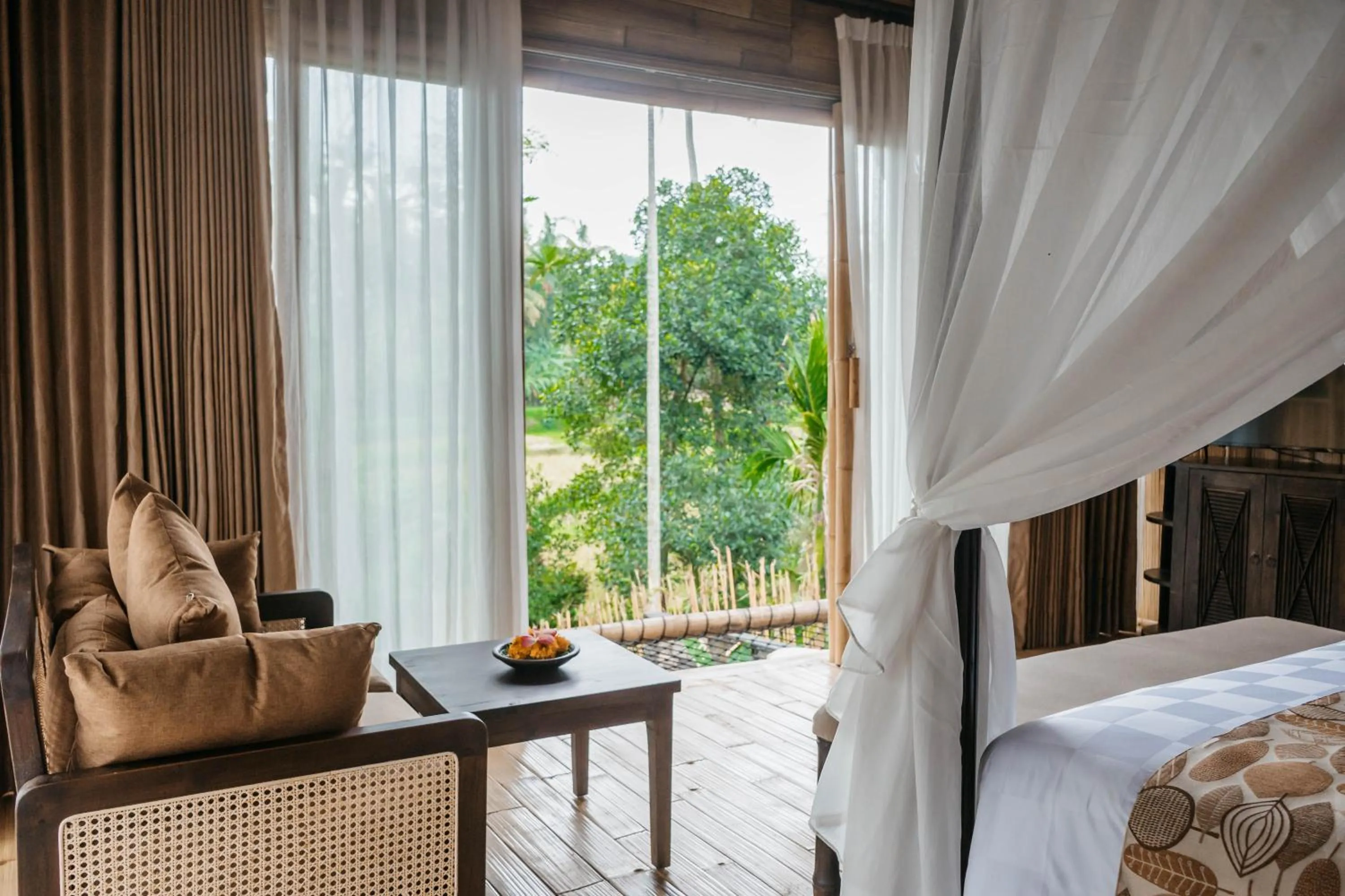 Seating area, Bed in Wadari Retreat Villa Ubud