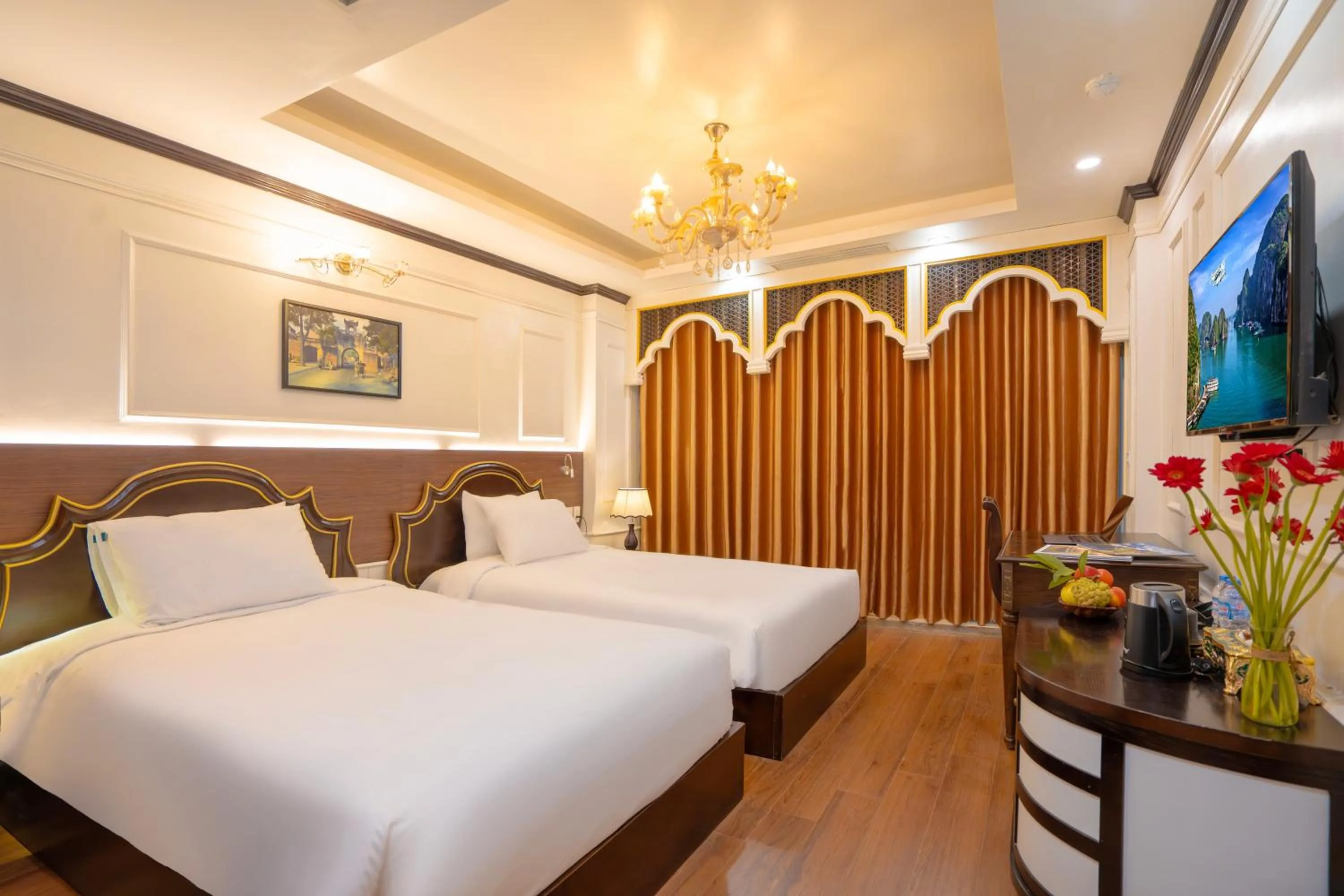 Bed in Hotel Du Palace