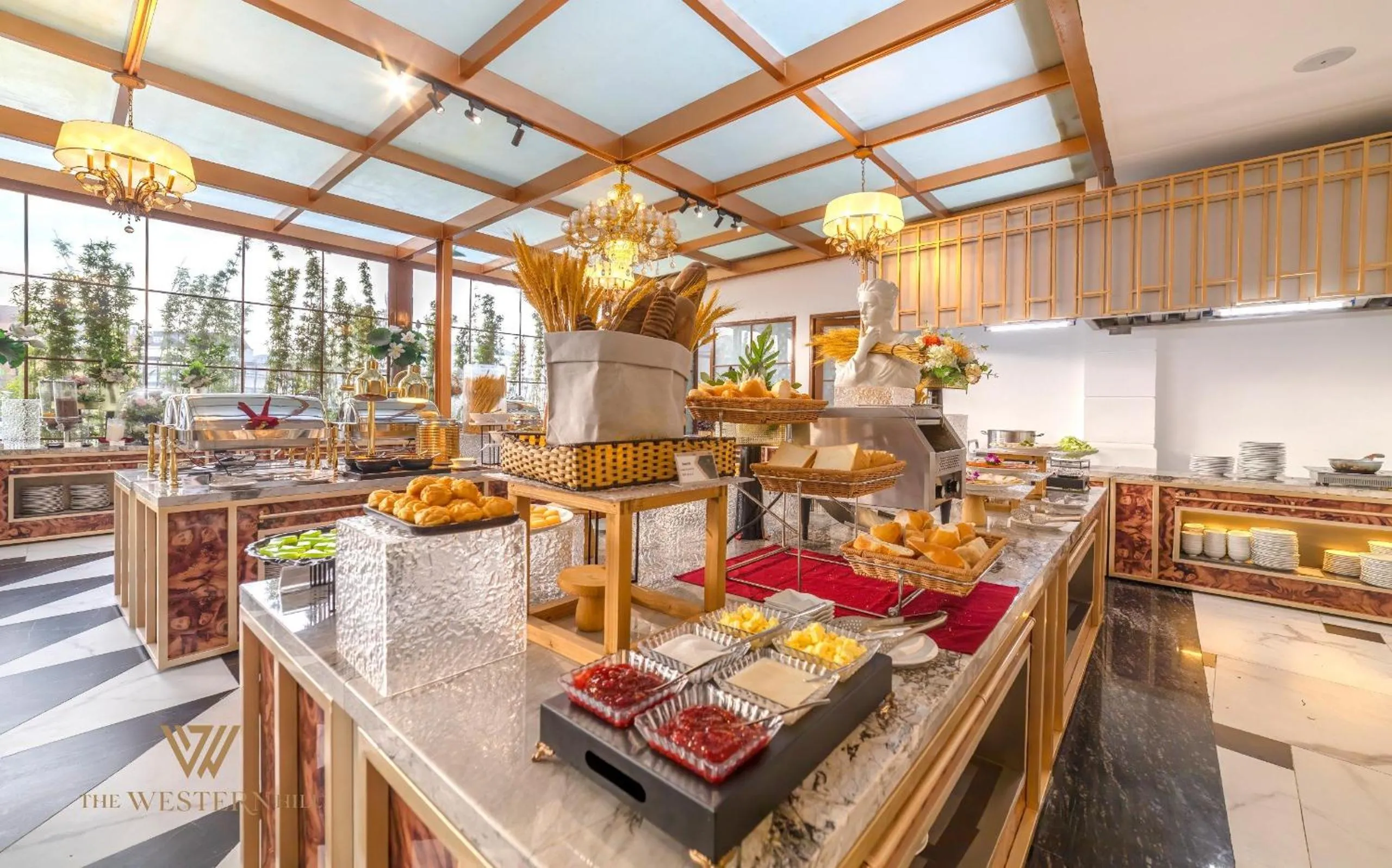 Buffet breakfast in The Western Hill Dalat Hotel