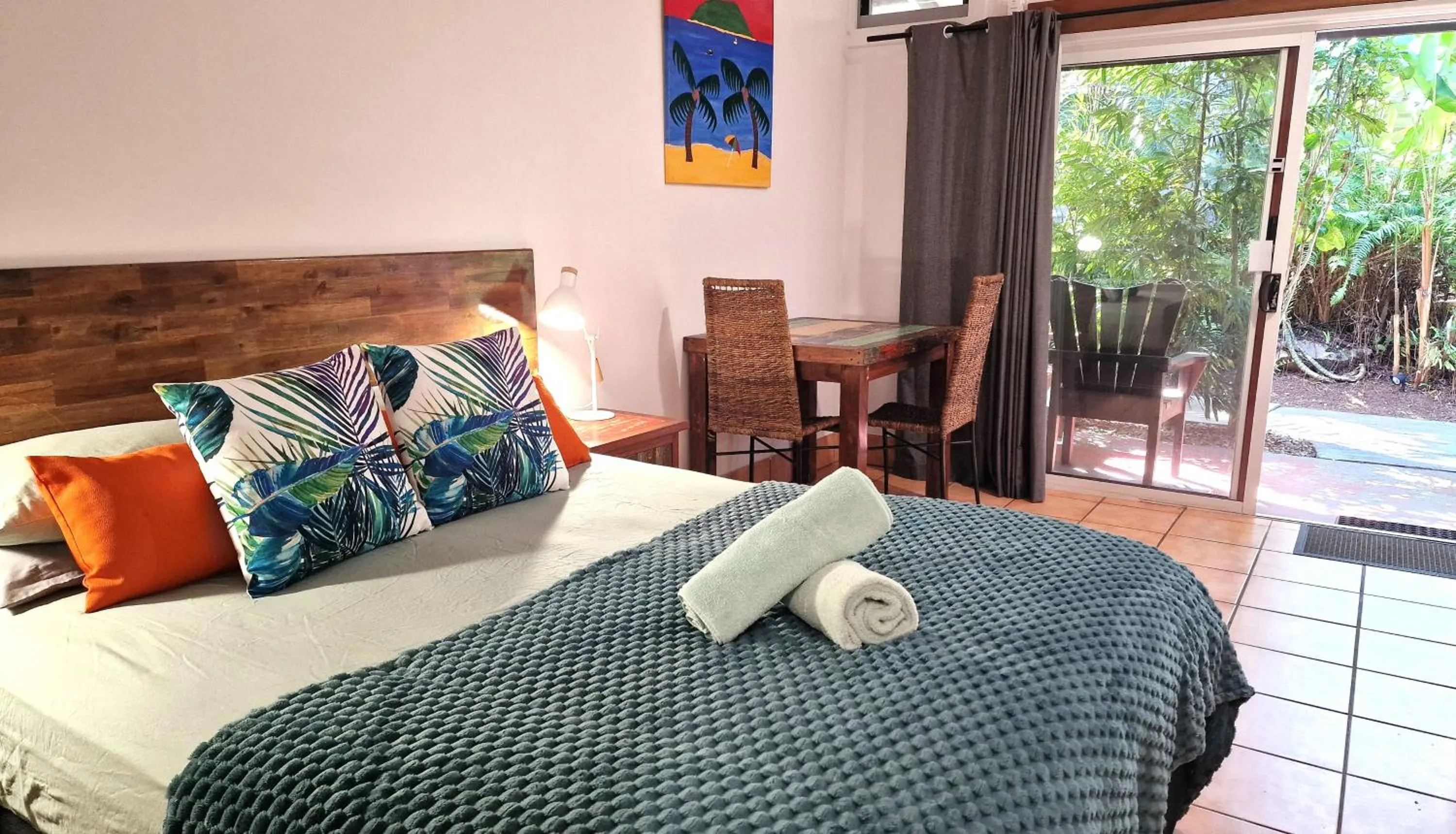 Bed in Rainforest Motel