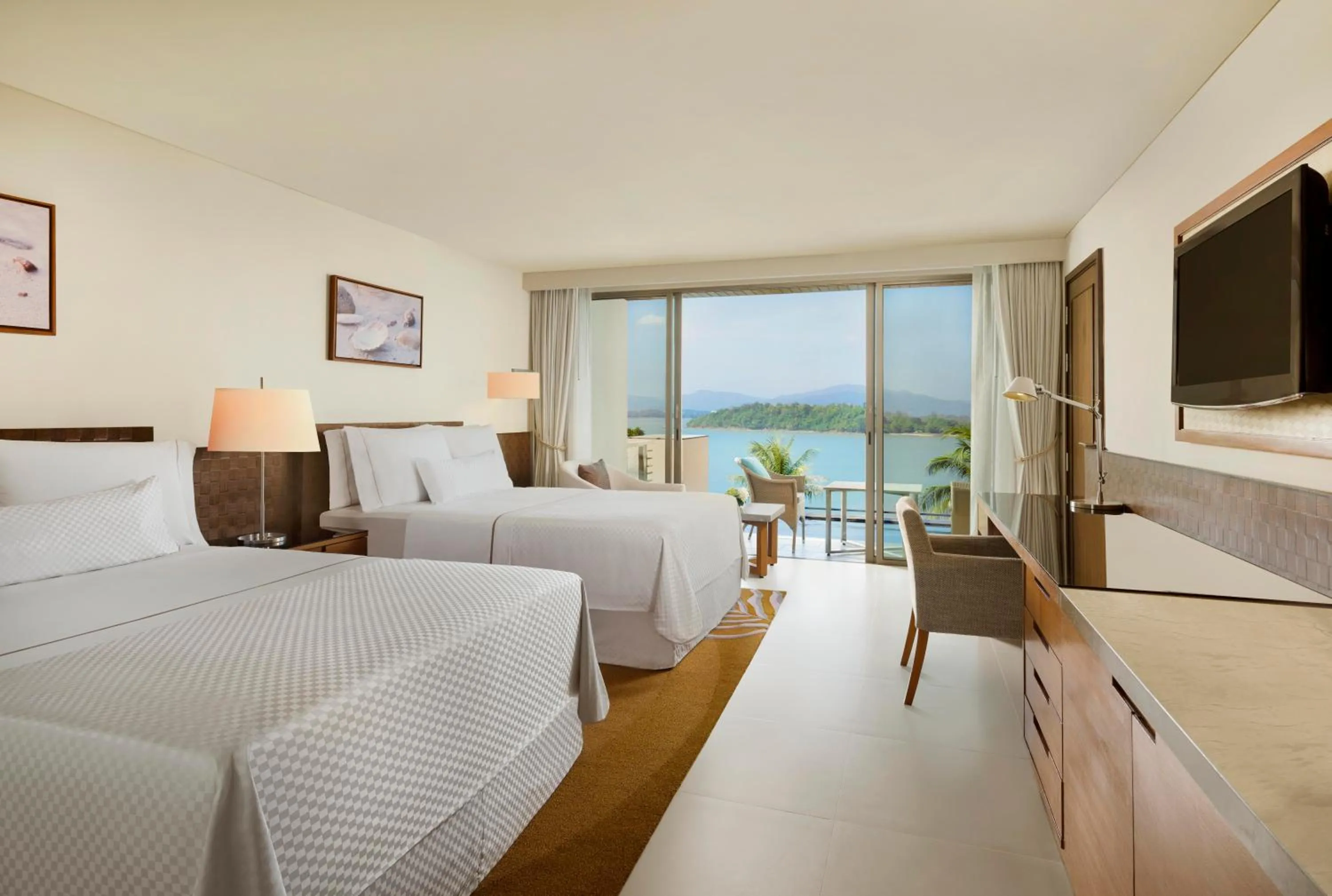 View (from property/room), Bed in The Westin Siray Bay Resort & Spa, Phuket