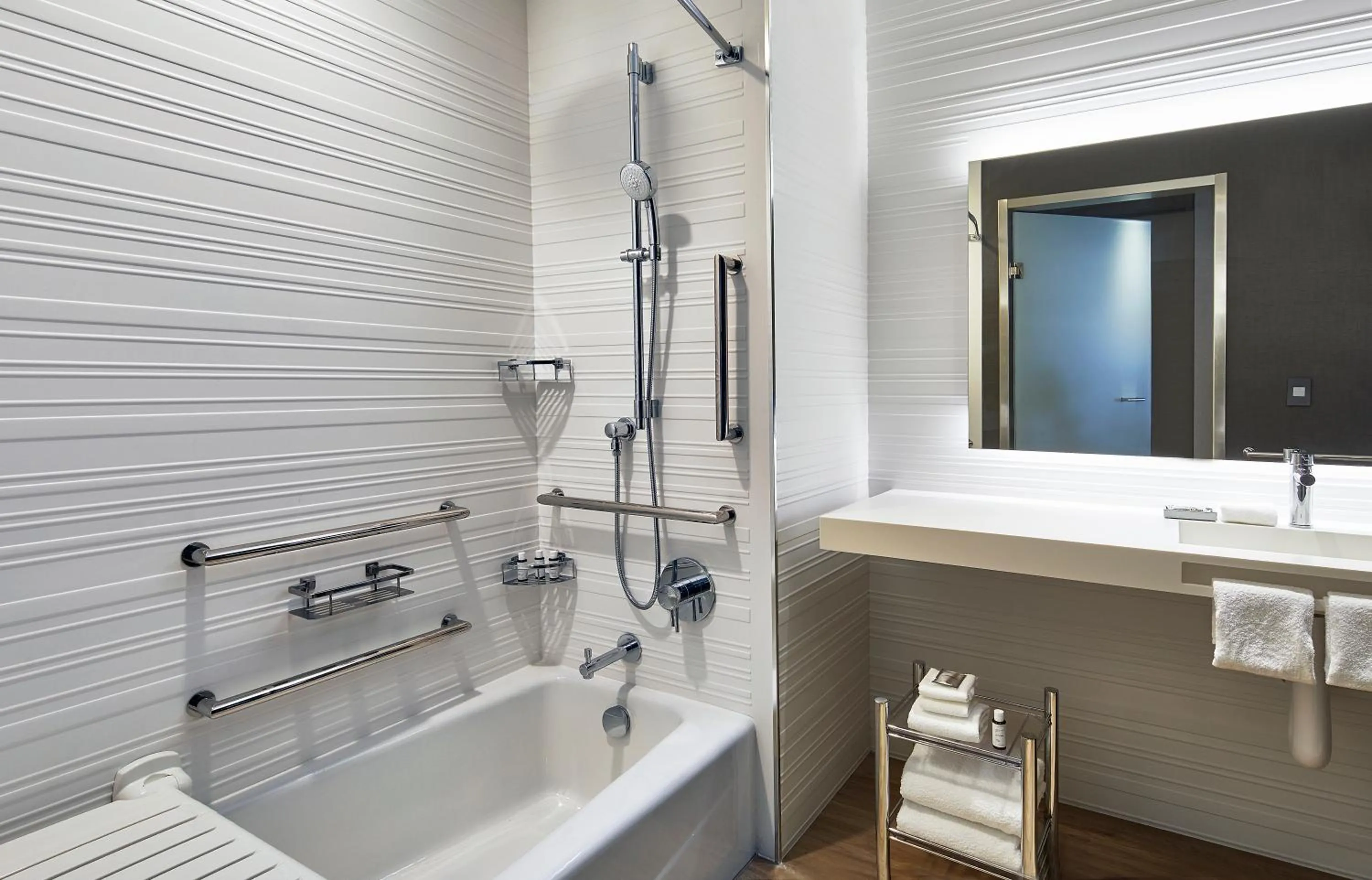 Bathroom in AC Hotel by Marriott Cleveland Beachwood