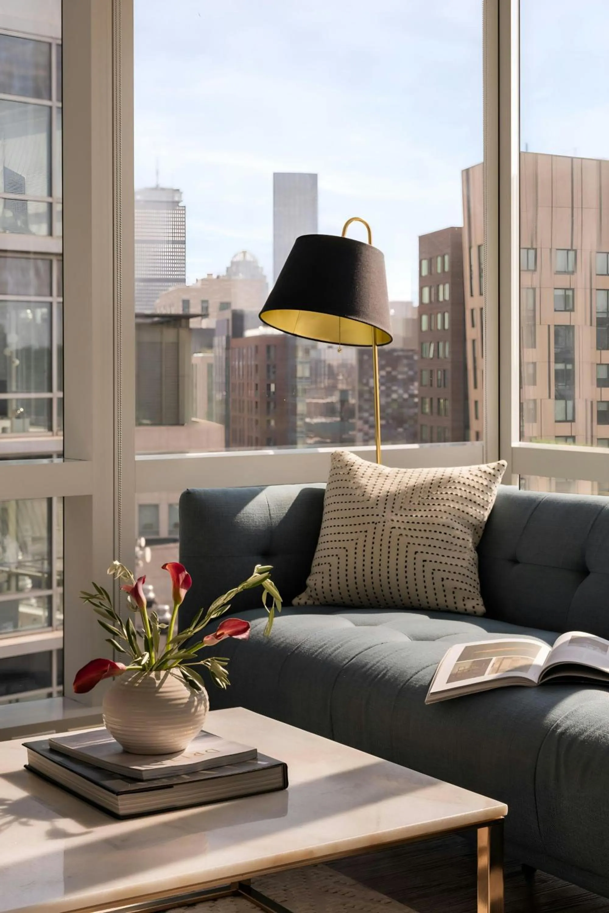 Living room in Sonder by Marriott Bonvoy Pierce Boston Apartments Fenway