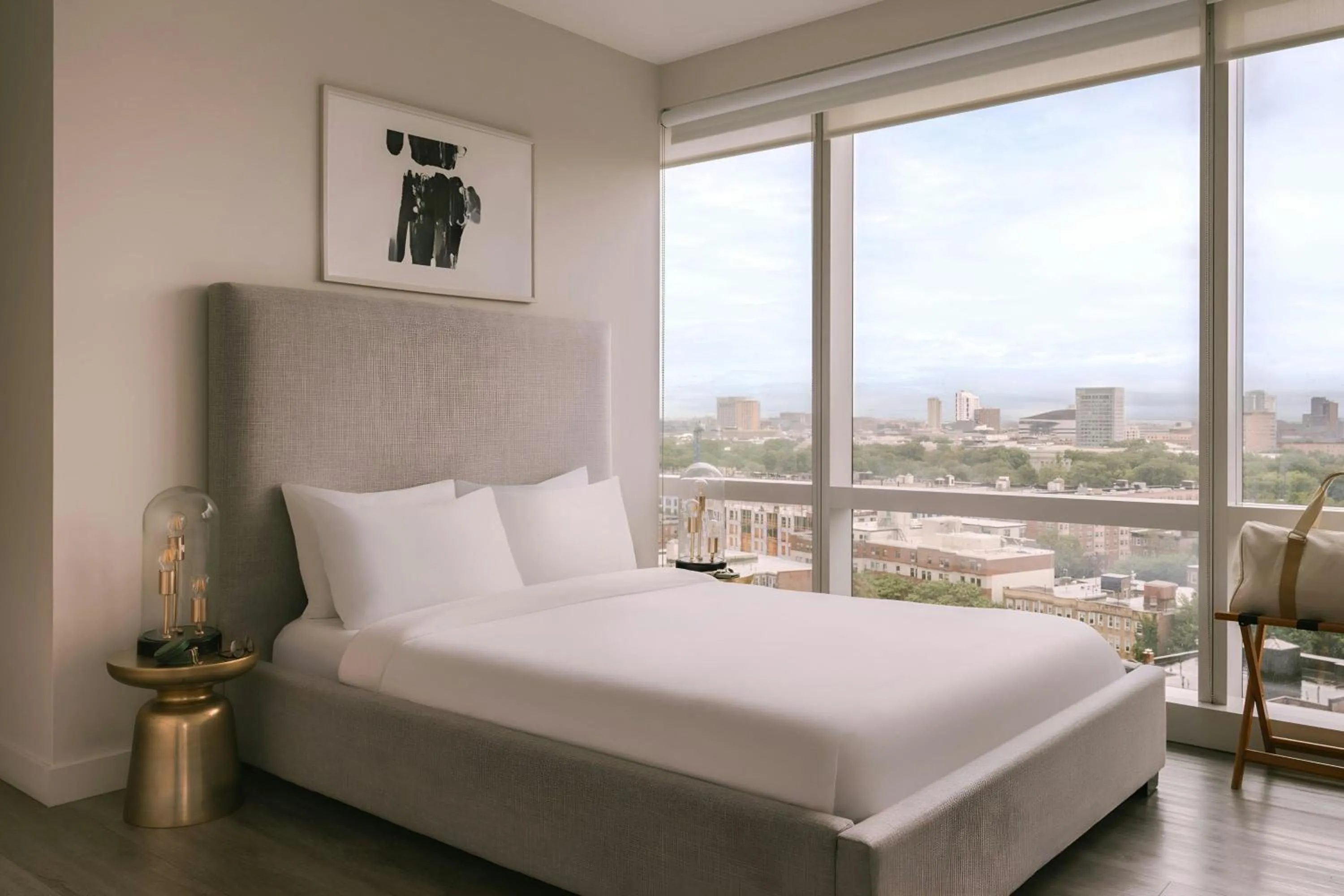 Bedroom, Bed in Sonder by Marriott Bonvoy Pierce Boston Apartments Fenway