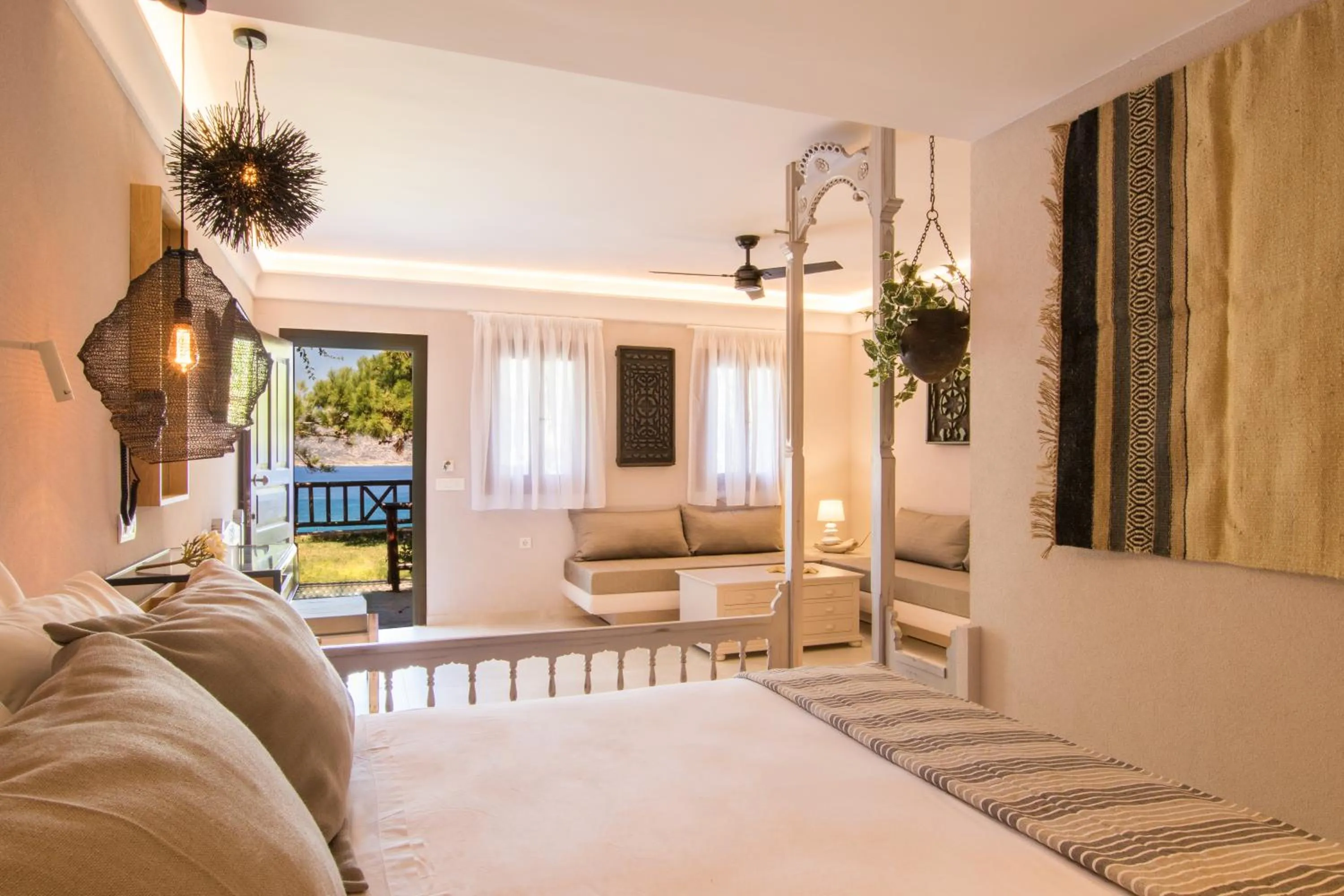 Bed in Aegean Village Beachfront Resort