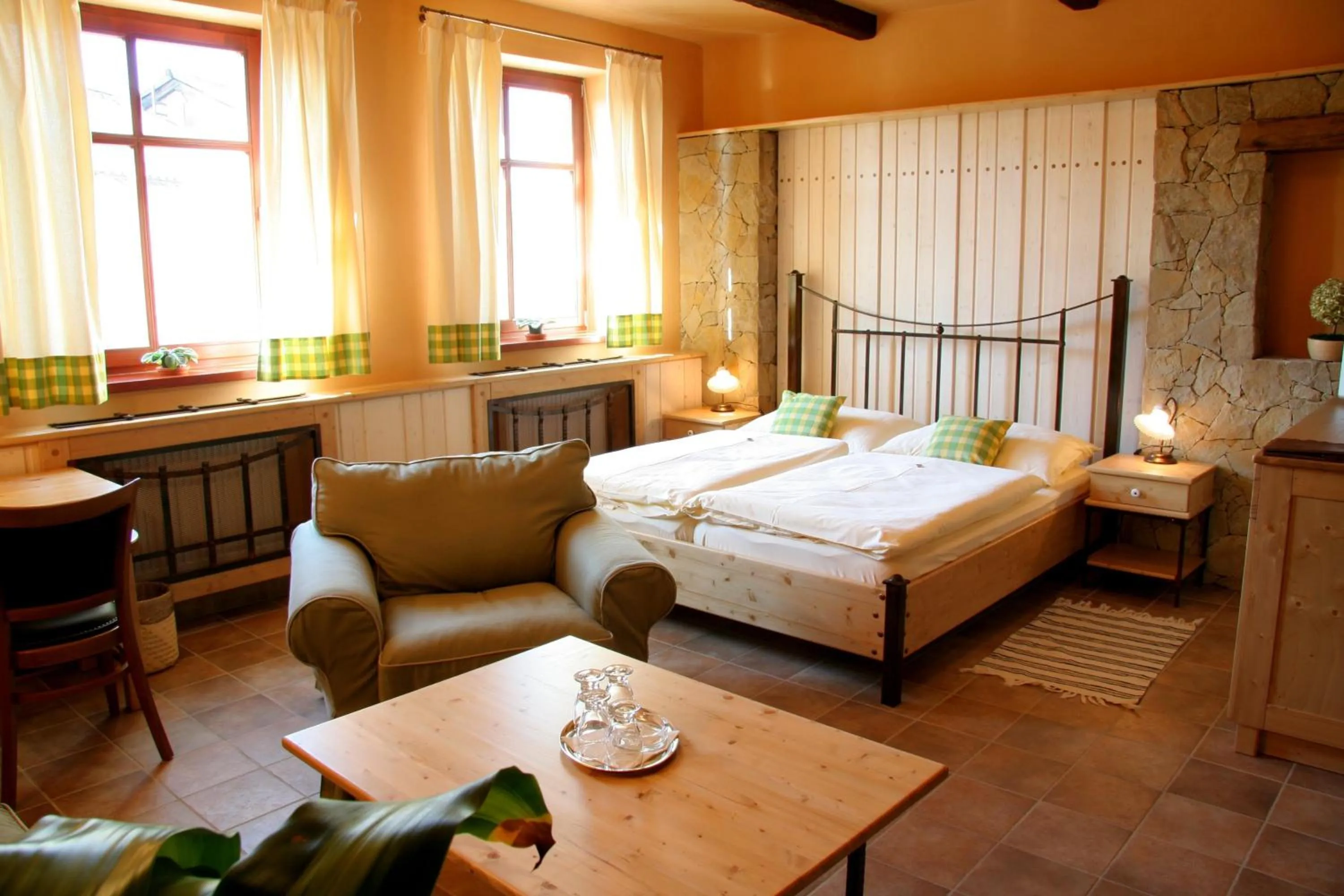 Bedroom, Bed in Hotel Koníček