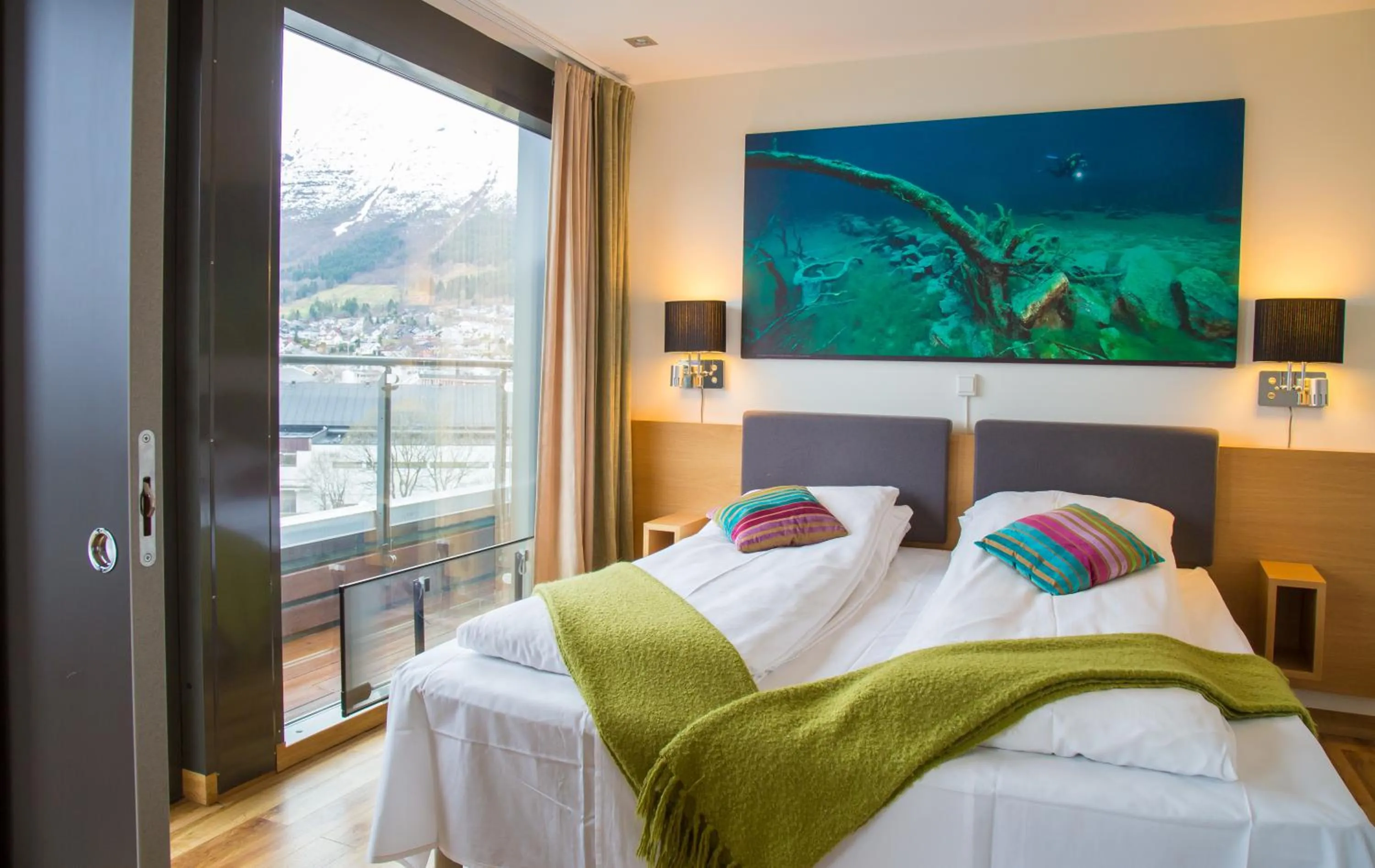 Bed in Havila Hotel Ivar Aasen