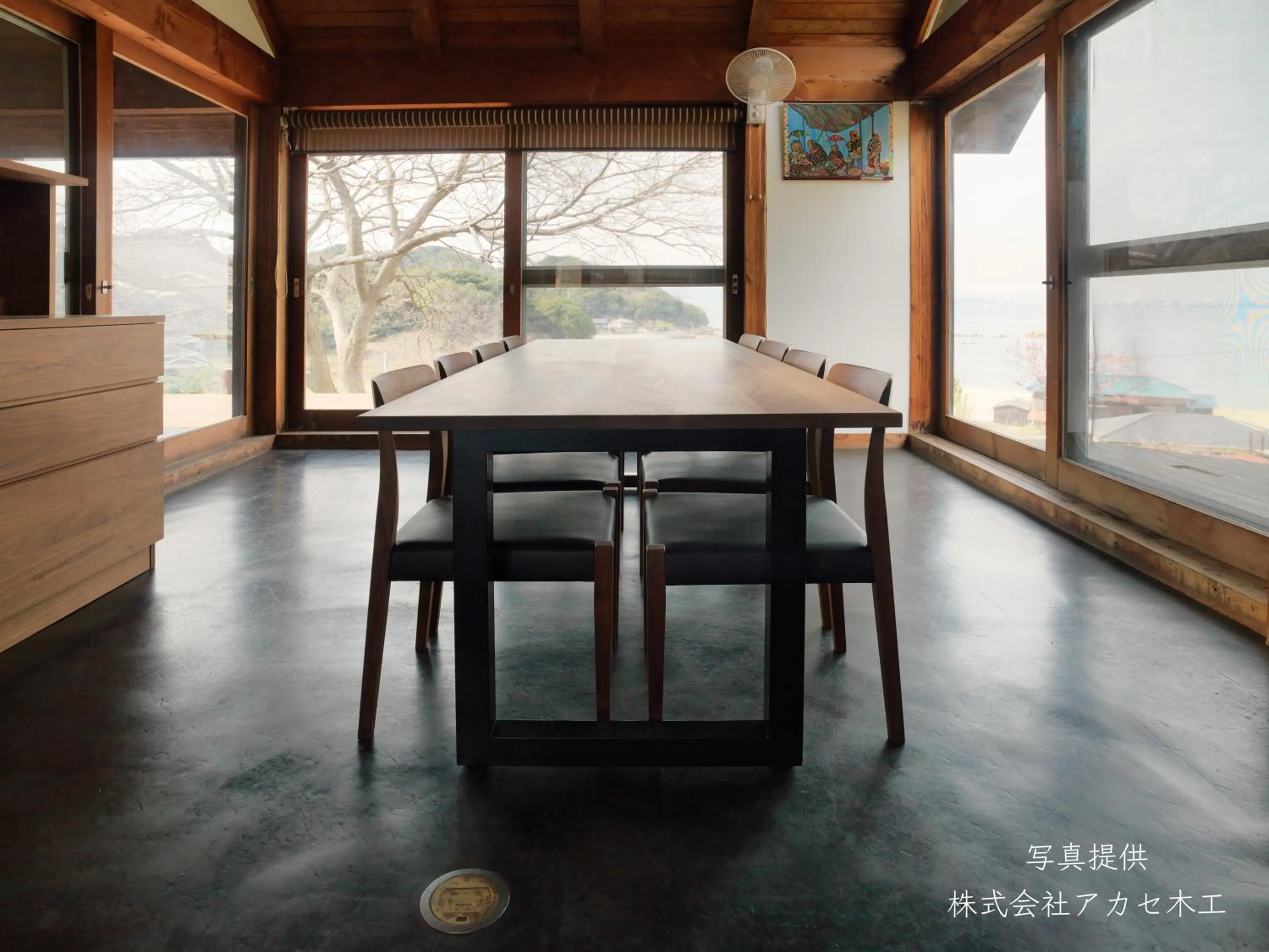 Communal kitchen in Shiraishi Island International Villa