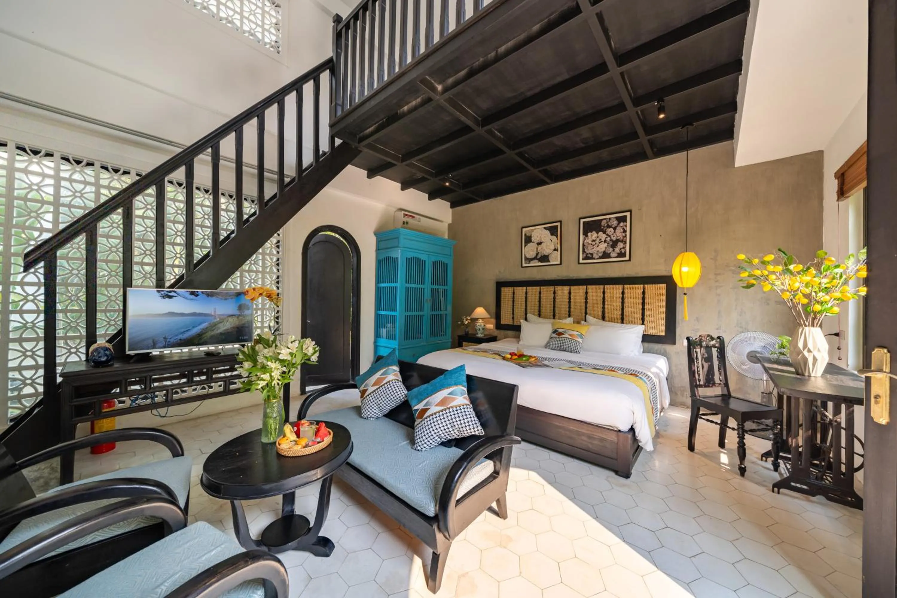 Living room, Bed in Nghé Garden Resort Hội An