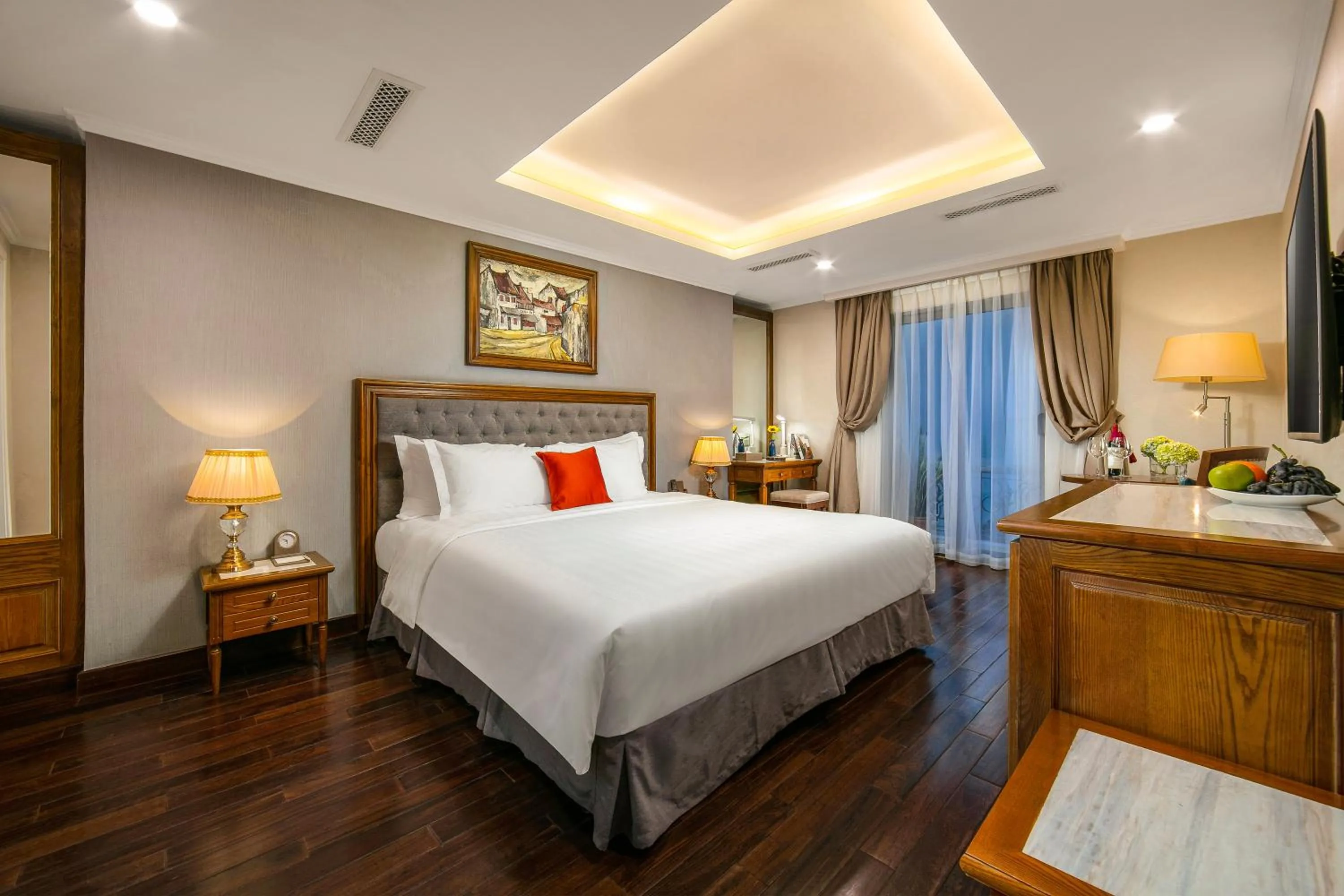 Balcony/Terrace, Bed in Hanoi Dalvostro Valentino Hotel & Spa