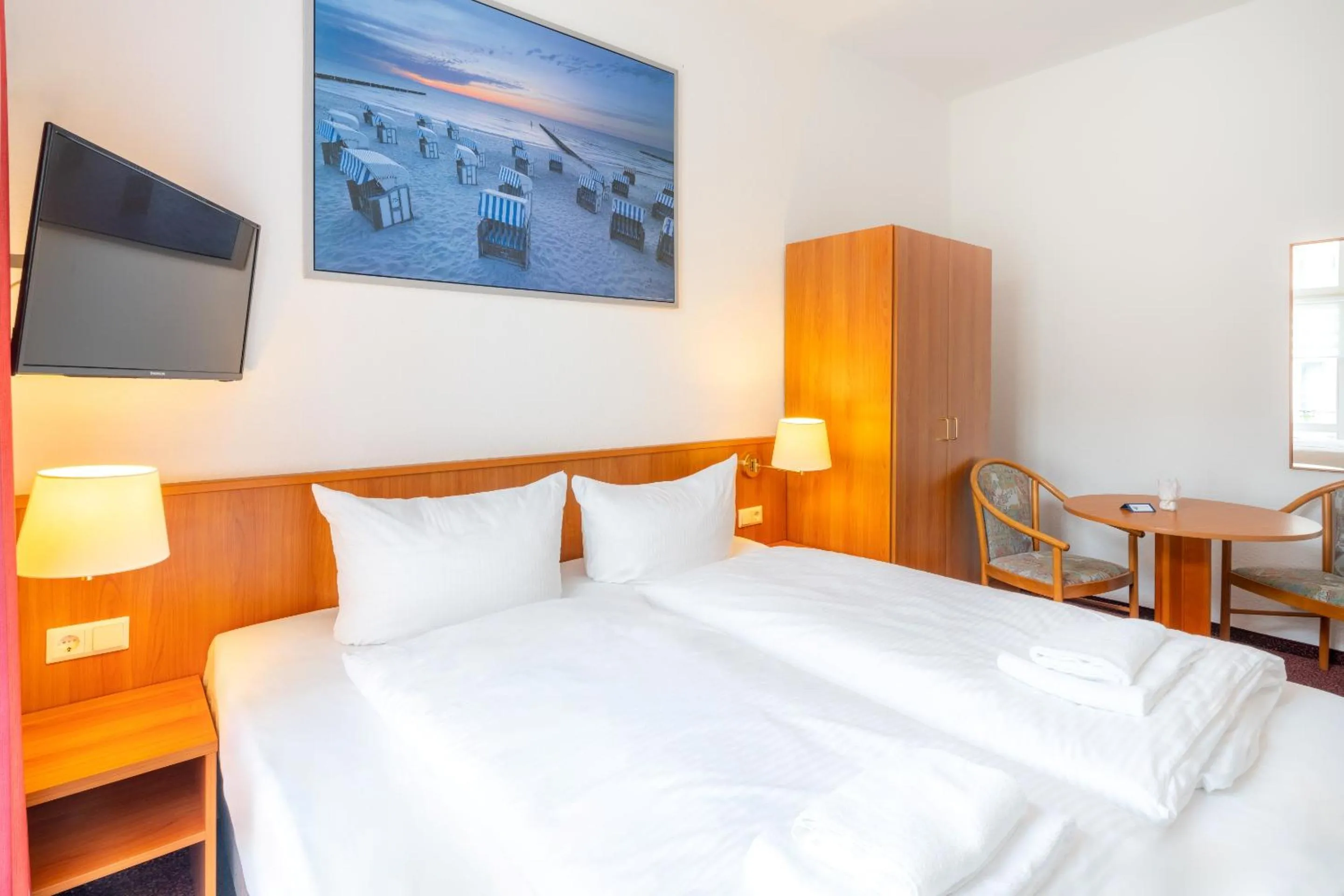 Bedroom, Bed in Pension Wald und See