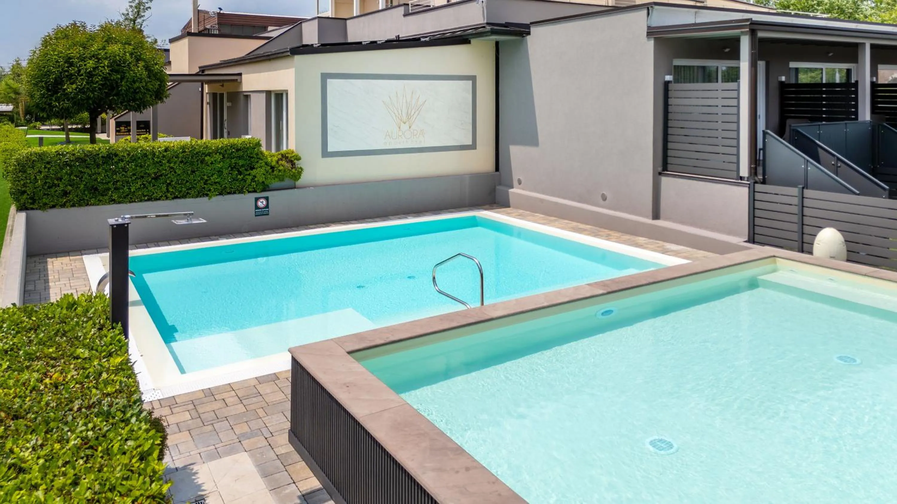 Pool view in Aurora ApartHotel