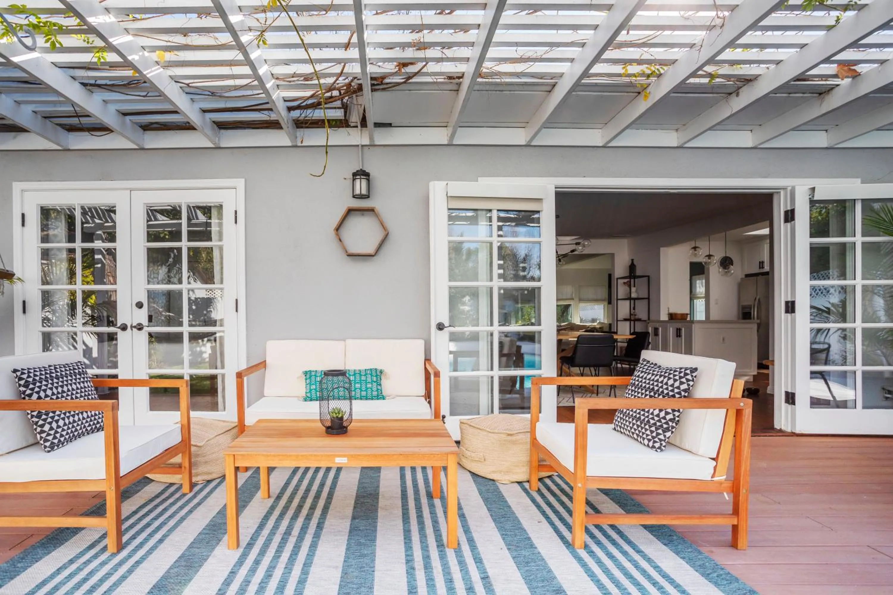 Patio in Enchanting Sherman Oaks Home With Pool permit #HSR two five zero zero 3222