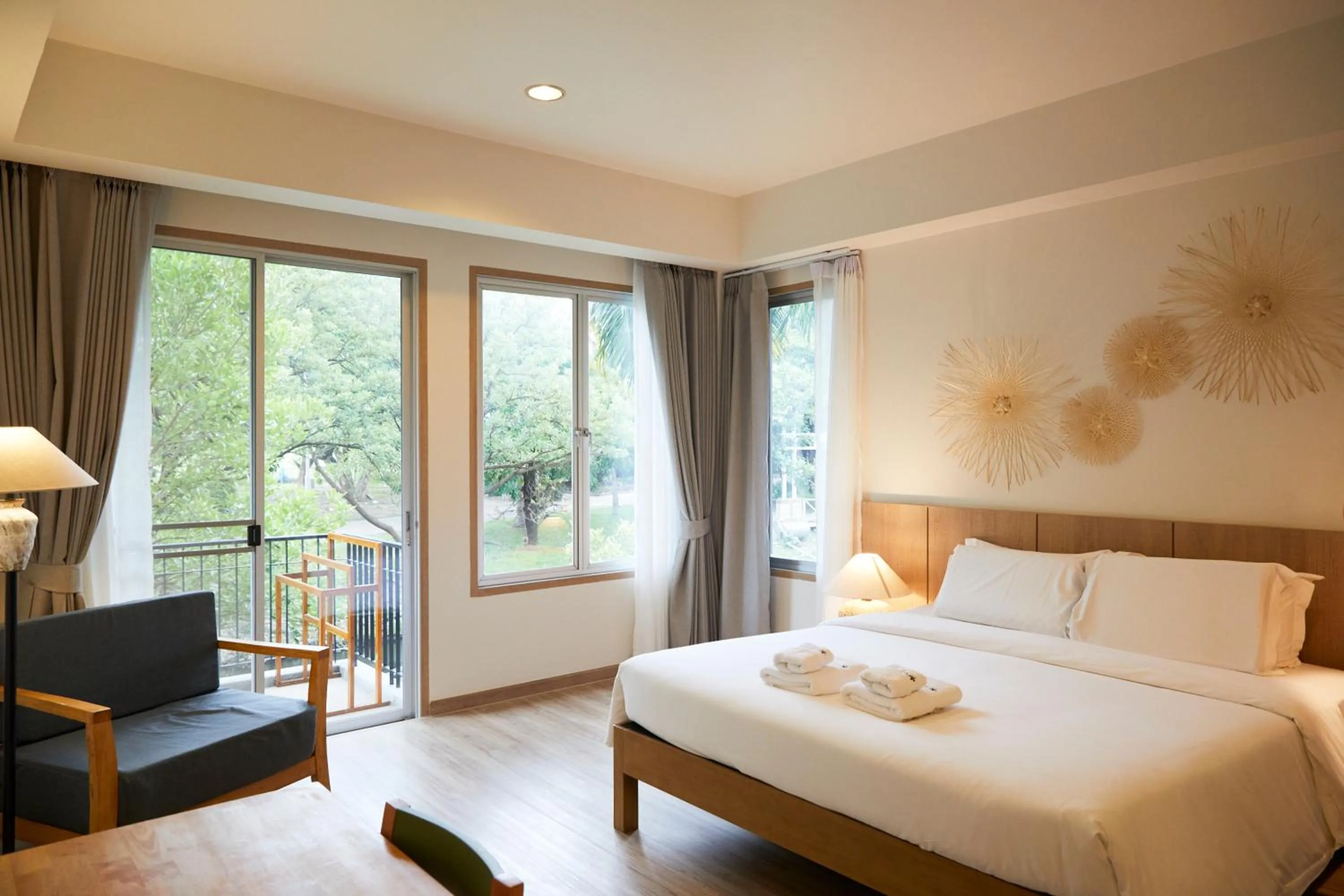 Bed in The Leela Resort & Spa Pattaya