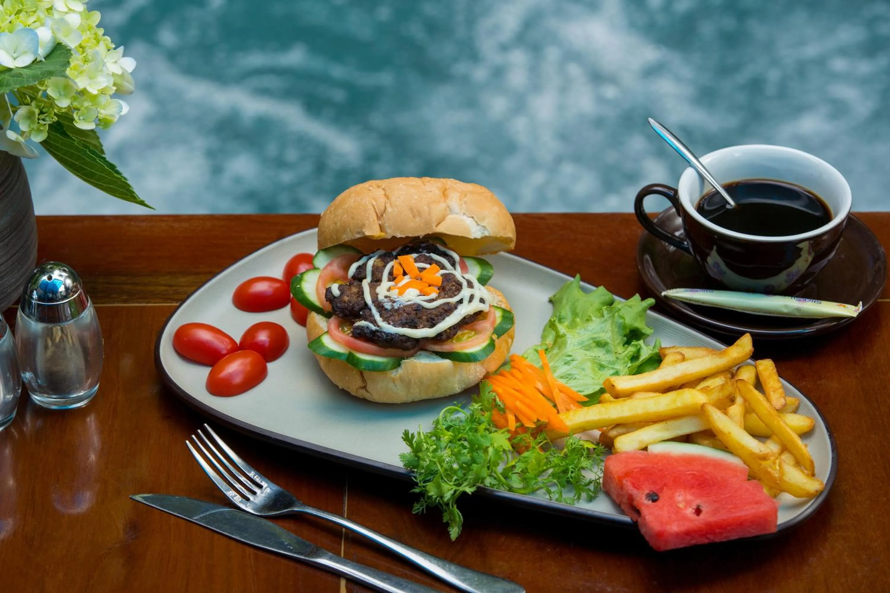 Breakfast in The Oversleep Catba Hostel & Pool Bar