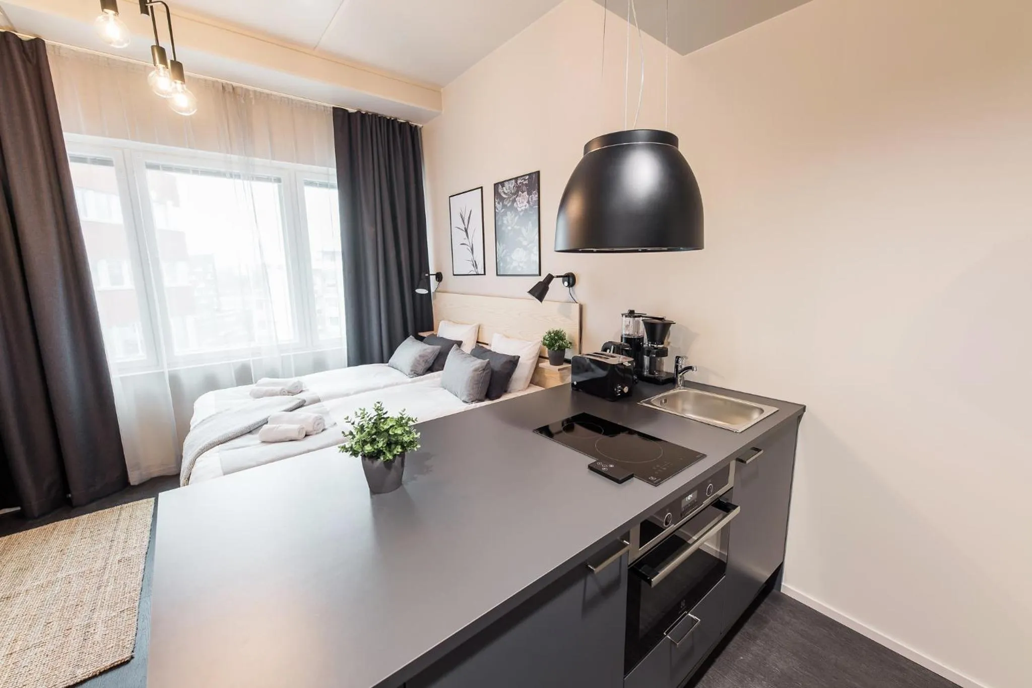 Photo of the whole room, Bed in Forenom Aparthotel Vantaa Tikkurila