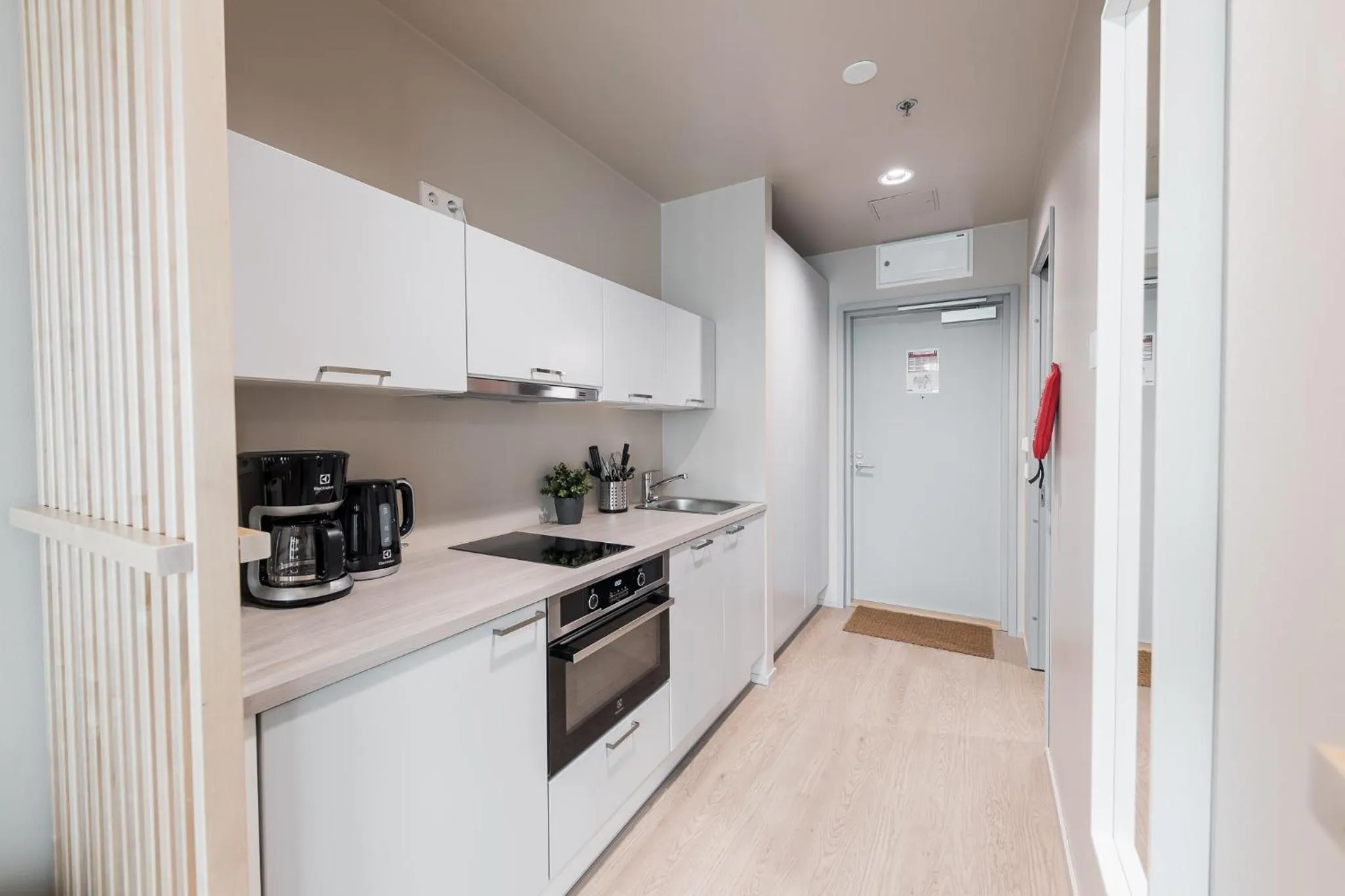 Kitchen or kitchenette in Forenom Aparthotel Vantaa Tikkurila