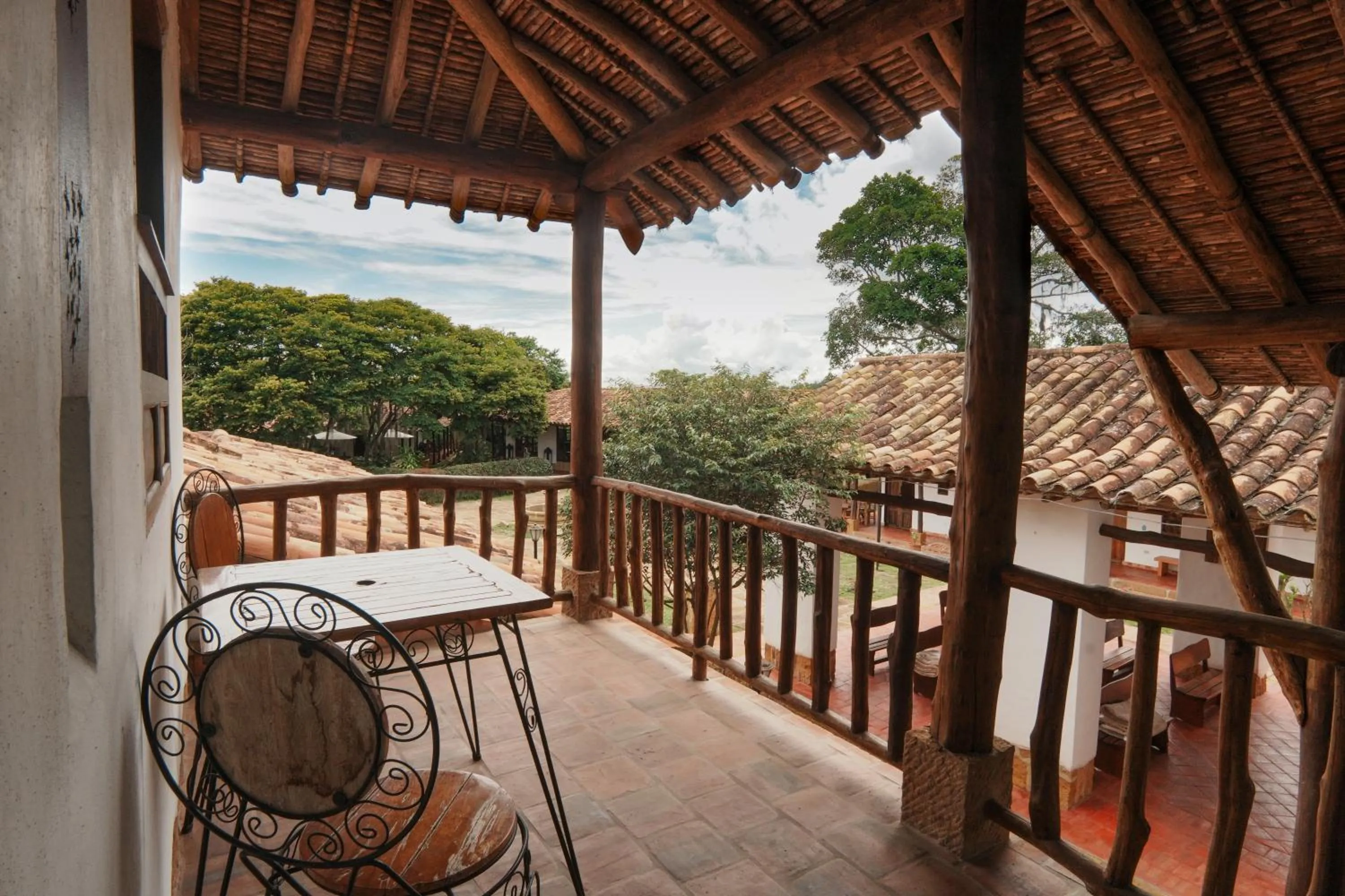 Balcony/Terrace in Hotel Finca Buenos Aires Barichara