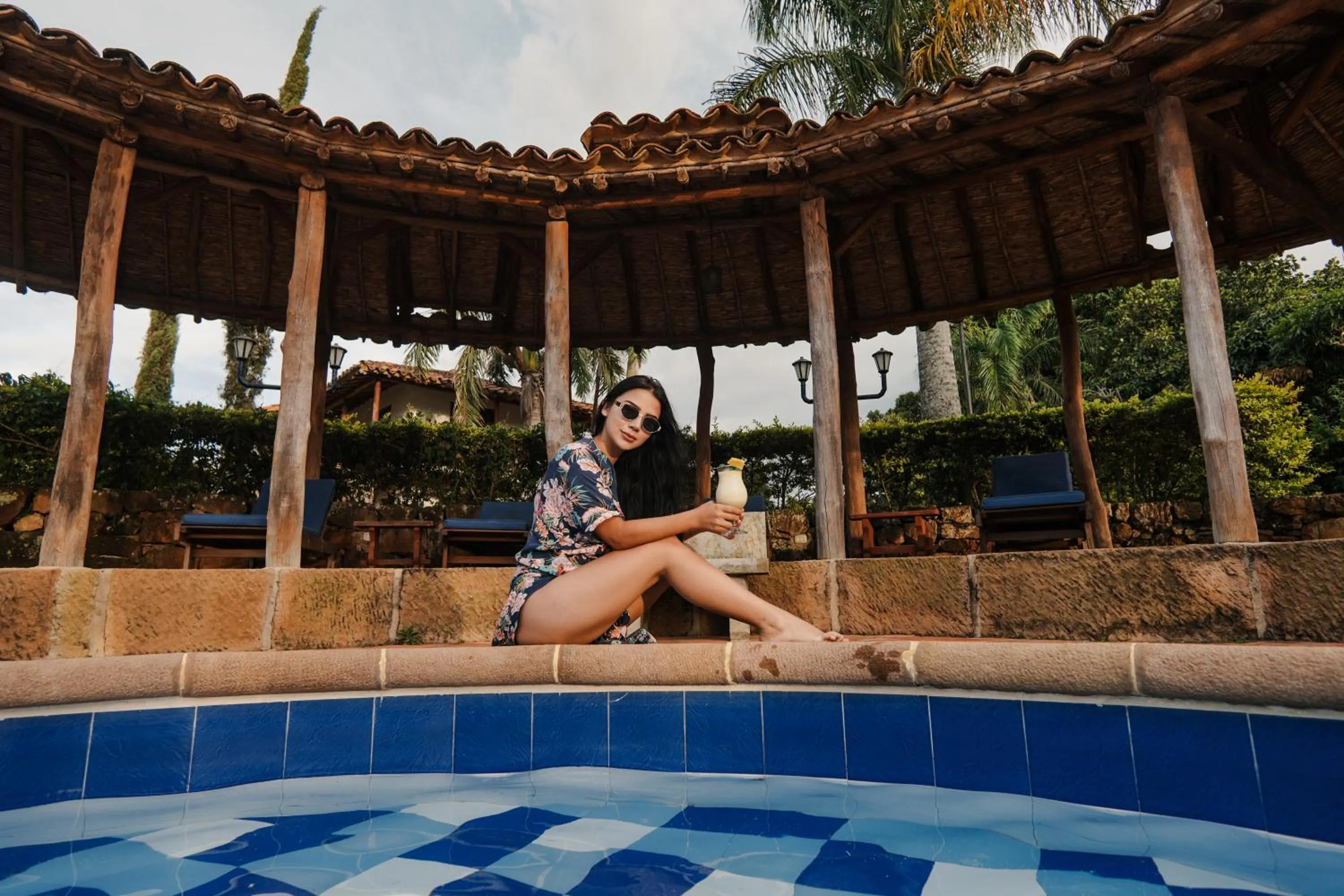 Swimming pool in Hotel Finca Buenos Aires Barichara