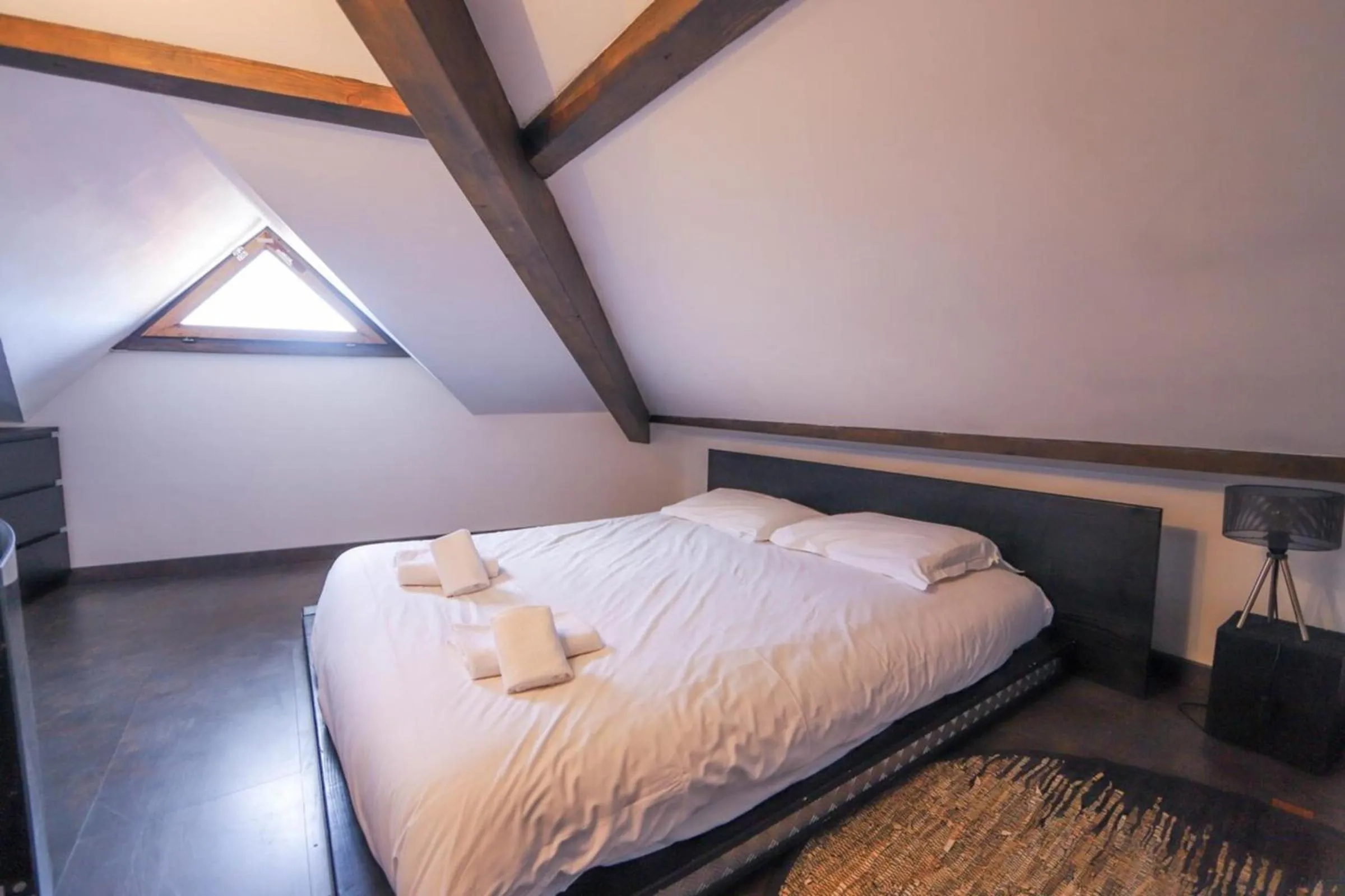 Bed in 2 bd apartment with sauna in the center of Annecy