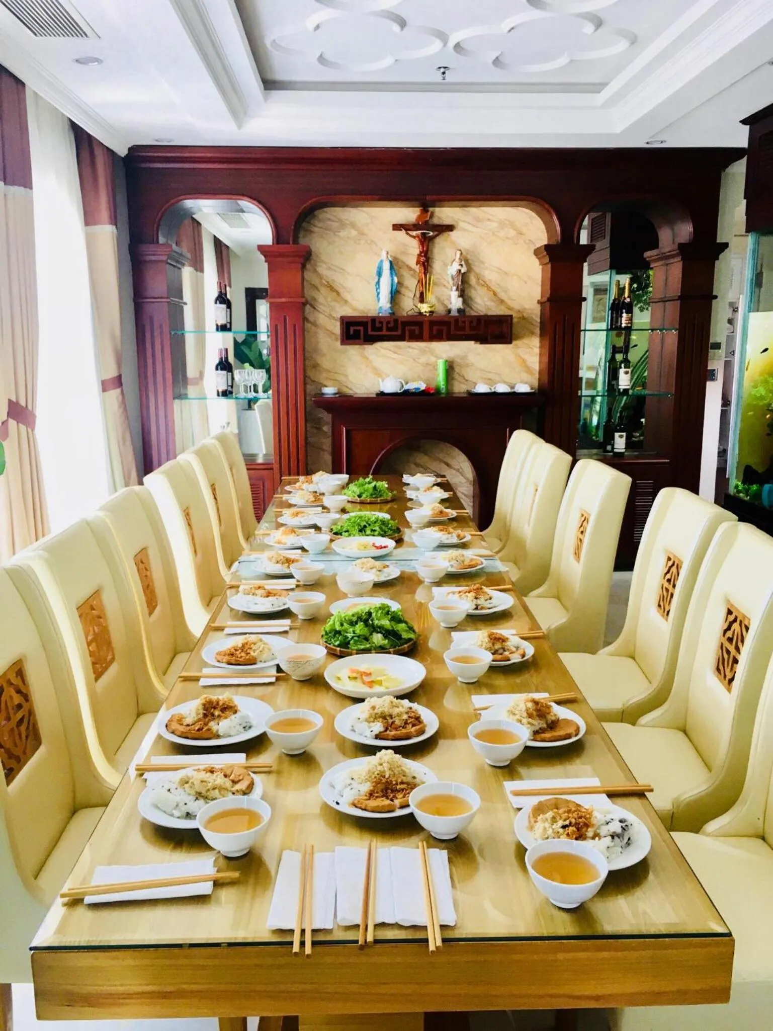 Asian breakfast in Rung Huong Apartment