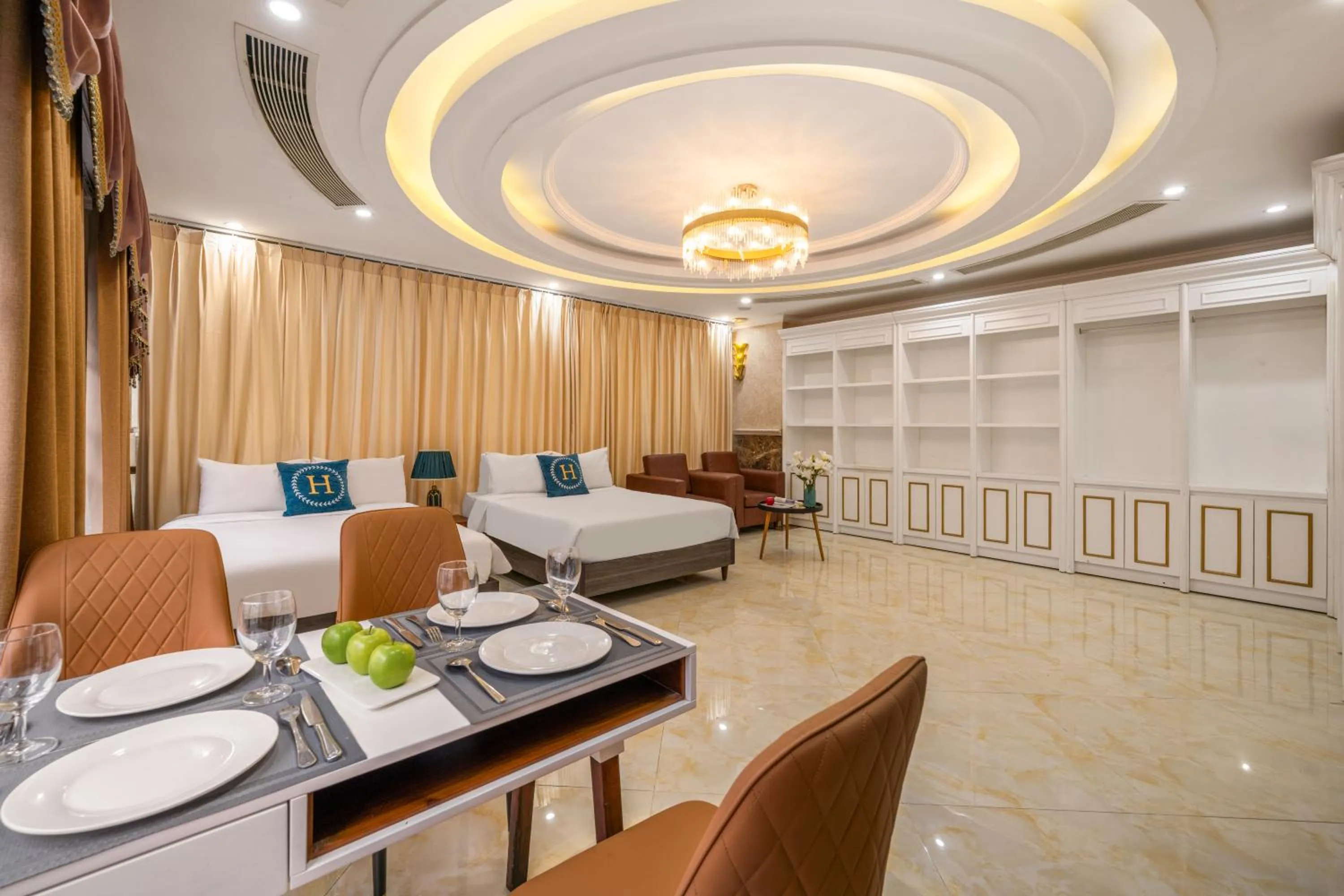 Living room, Bed in Rung Huong Apartment