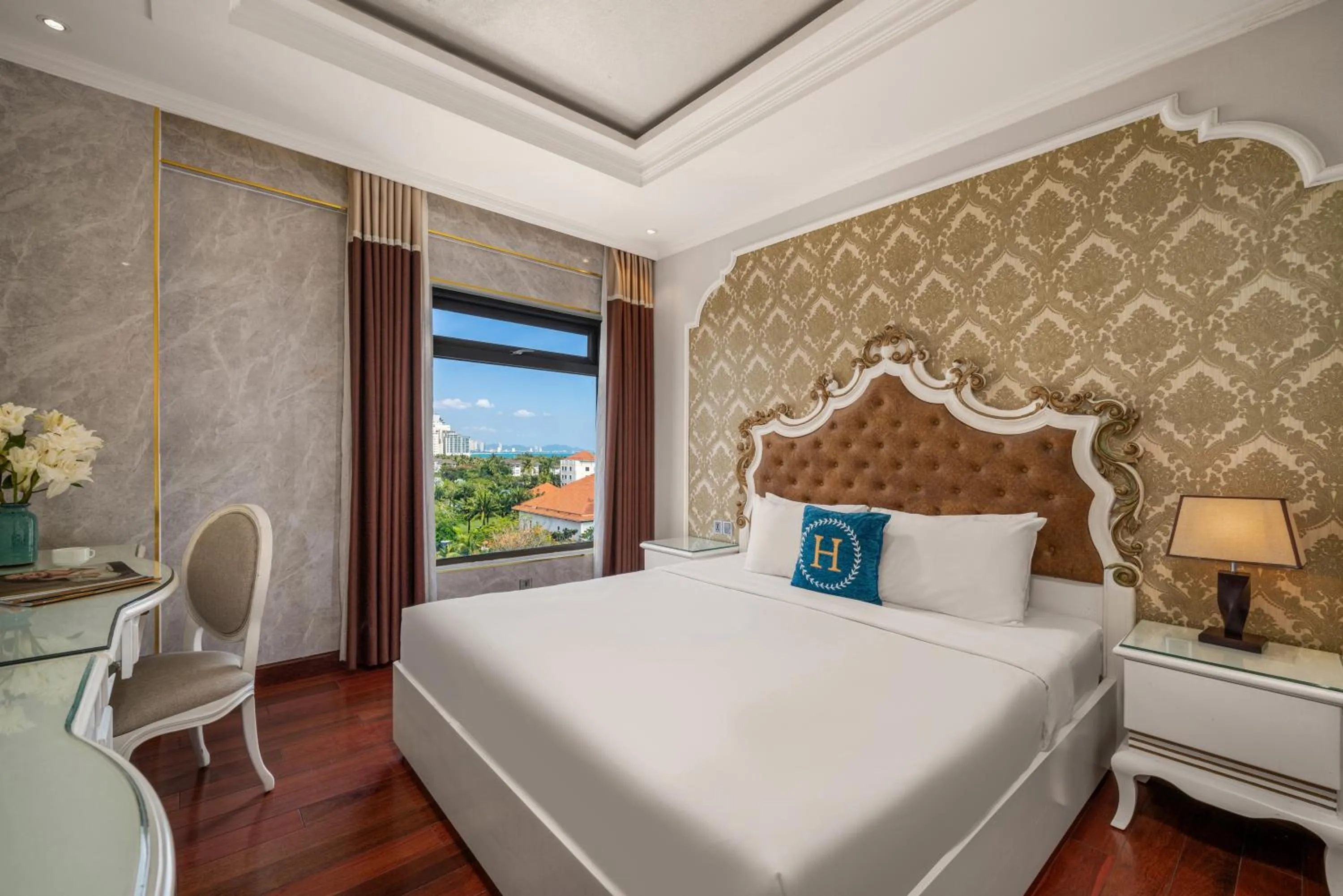 Living room, Bed in Rung Huong Apartment