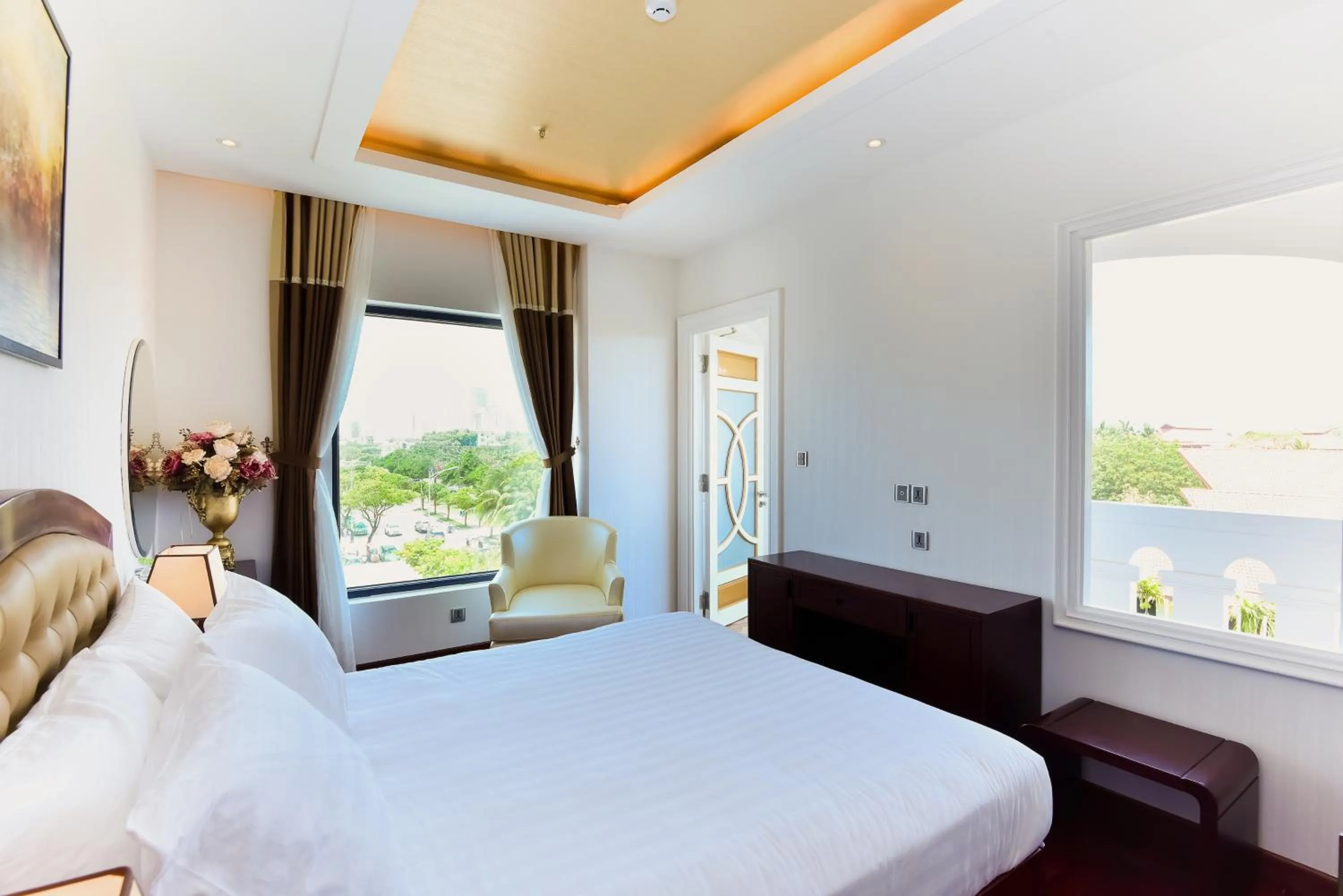 View (from property/room), Bed in Rung Huong Apartment