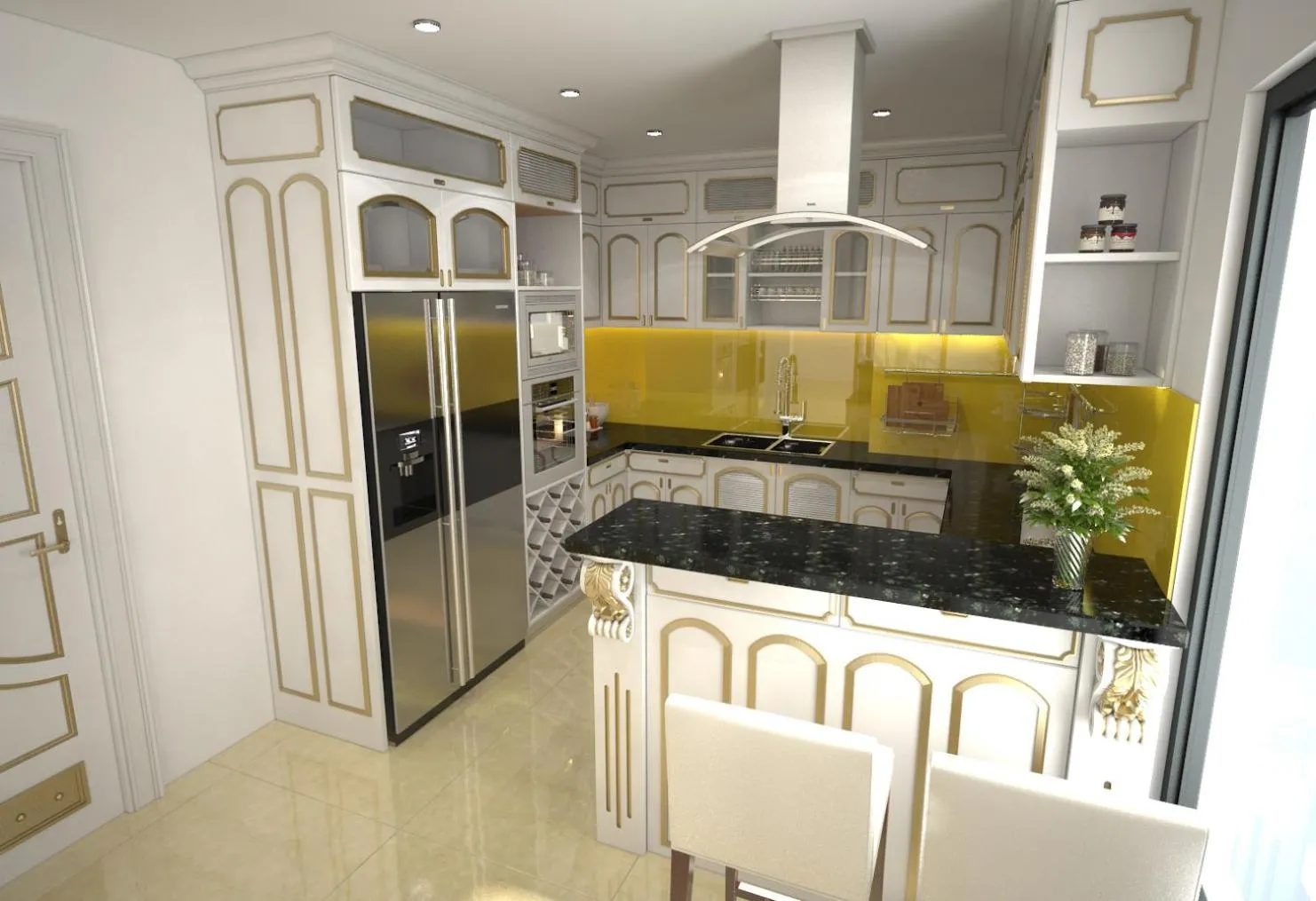 Kitchen or kitchenette in Rung Huong Apartment
