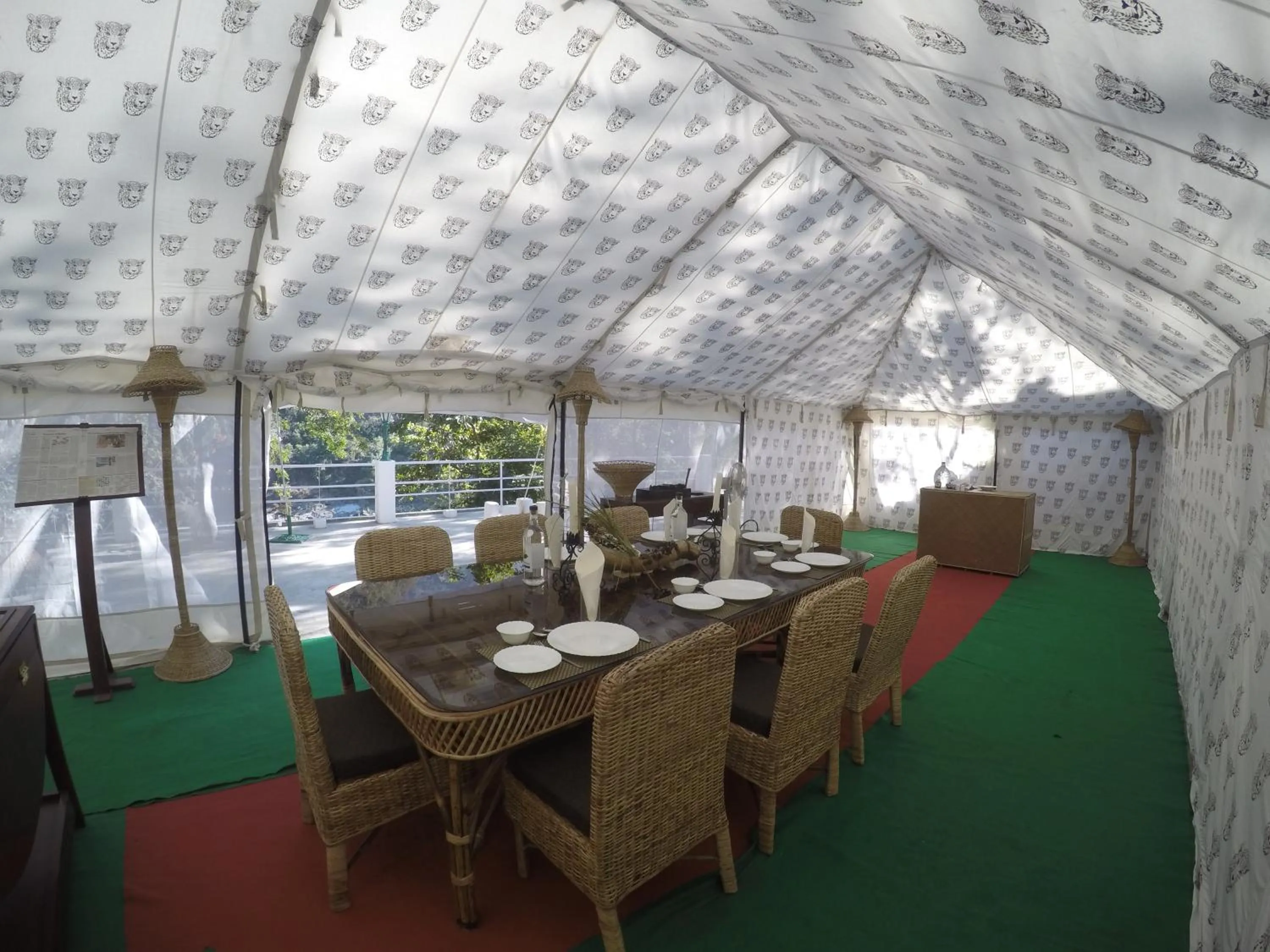 Dining area in Samira's Birds & Butterflies Park-Spashram Ganga Beach Retreat