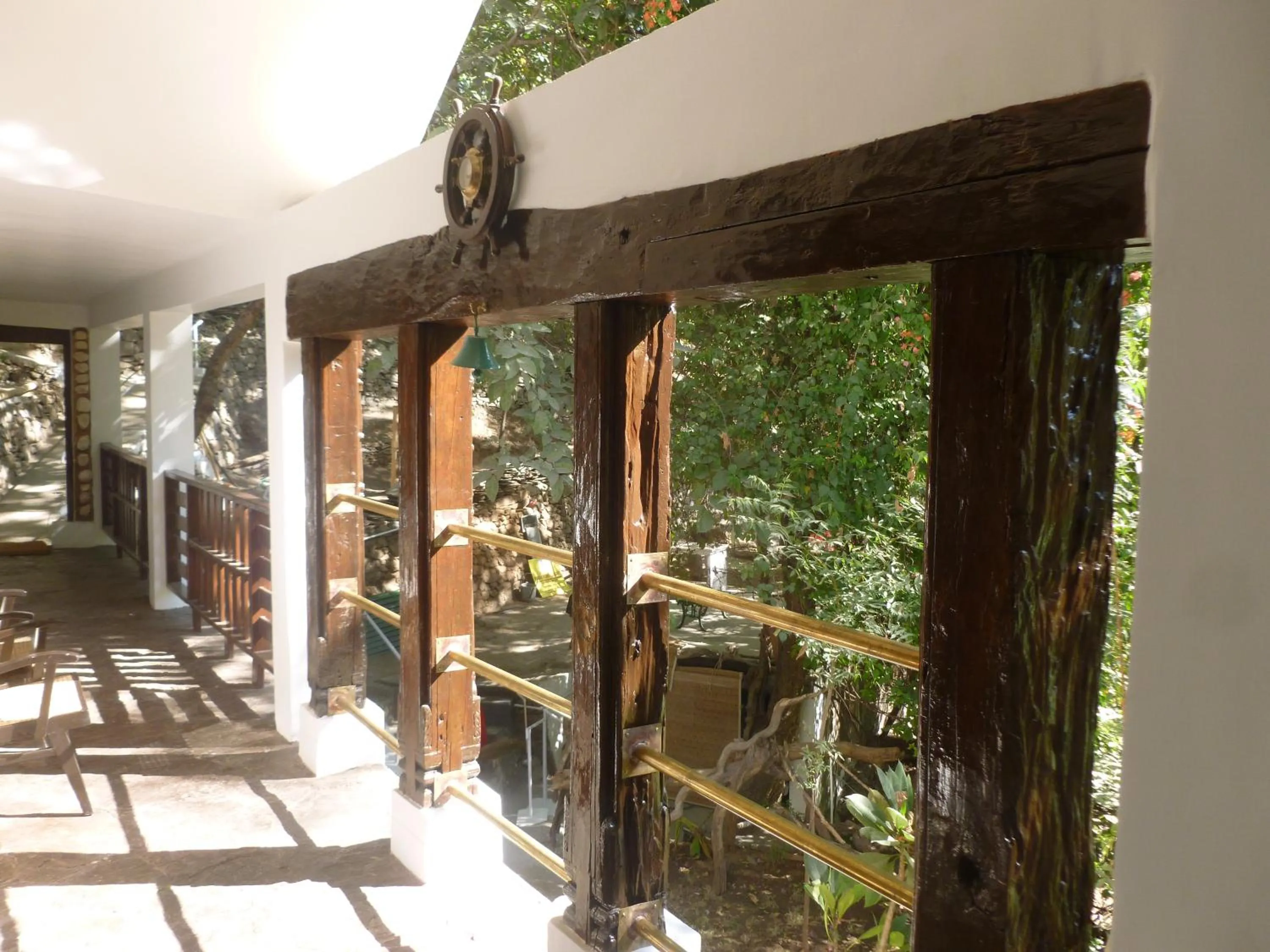 Decorative detail in Samira's Birds & Butterflies Park-Spashram Ganga Beach Retreat