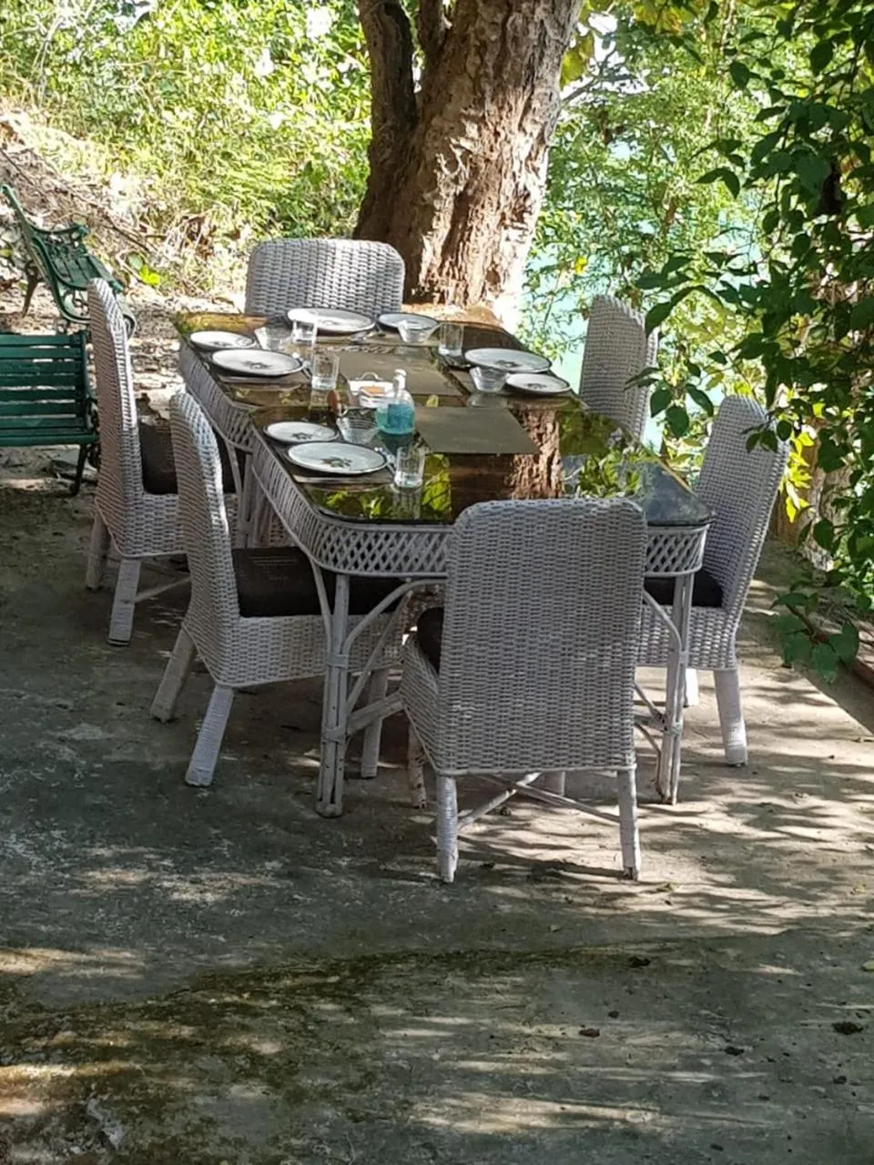 Patio in Samira's Birds & Butterflies Park-Spashram Ganga Beach Retreat
