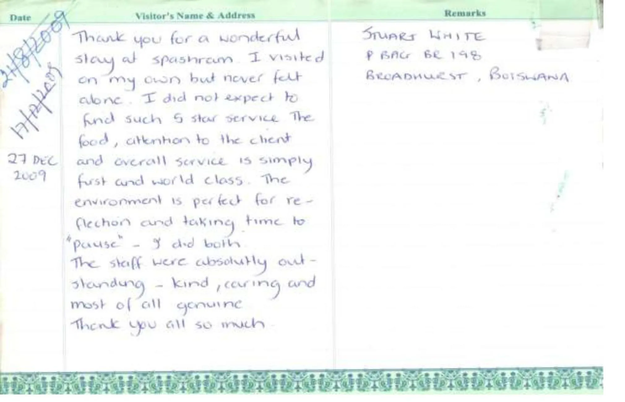 Certificate/Award in Samira's Birds & Butterflies Park-Spashram Ganga Beach Retreat