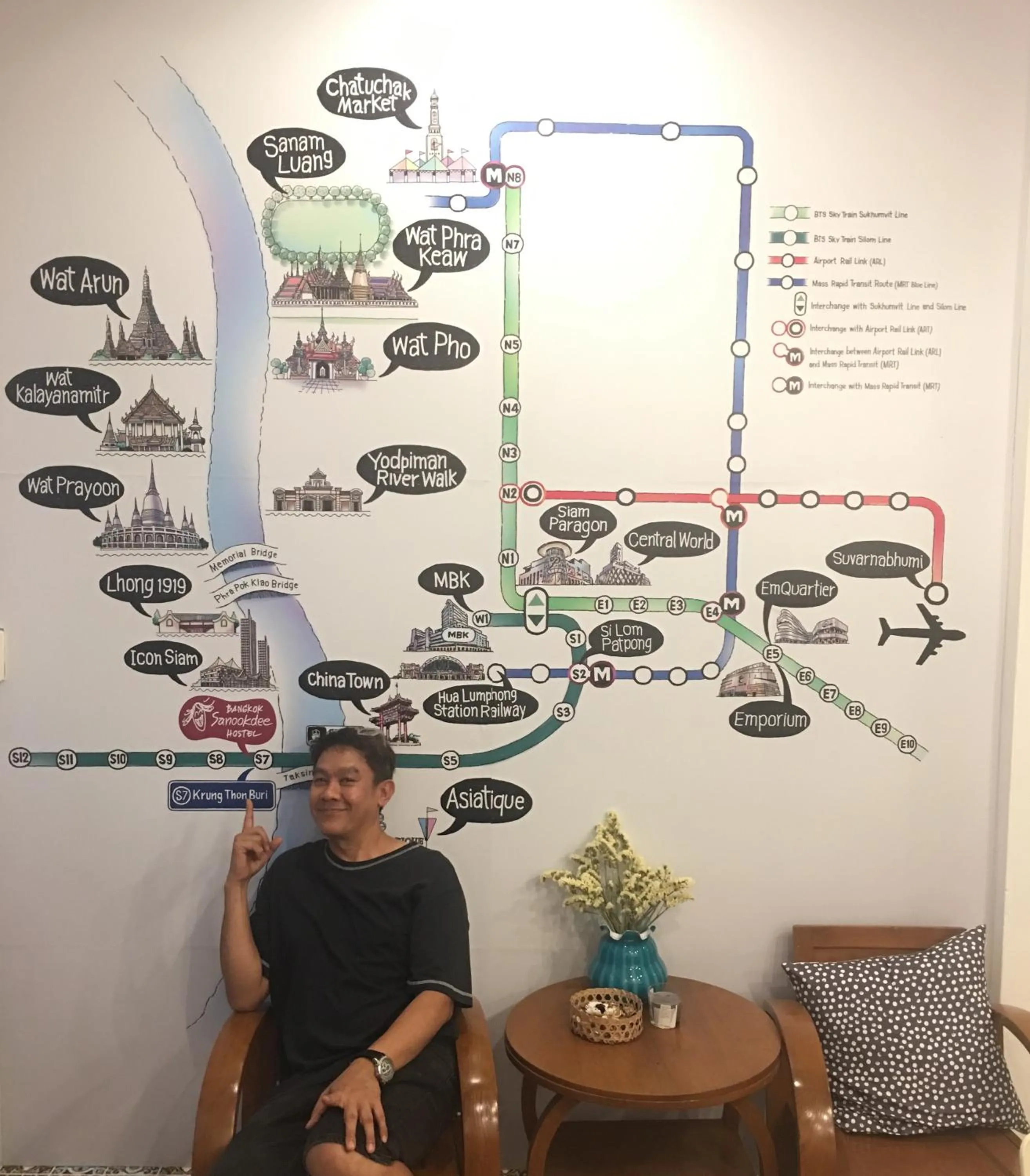 Lobby or reception in Bangkok Sanookdee Hostel