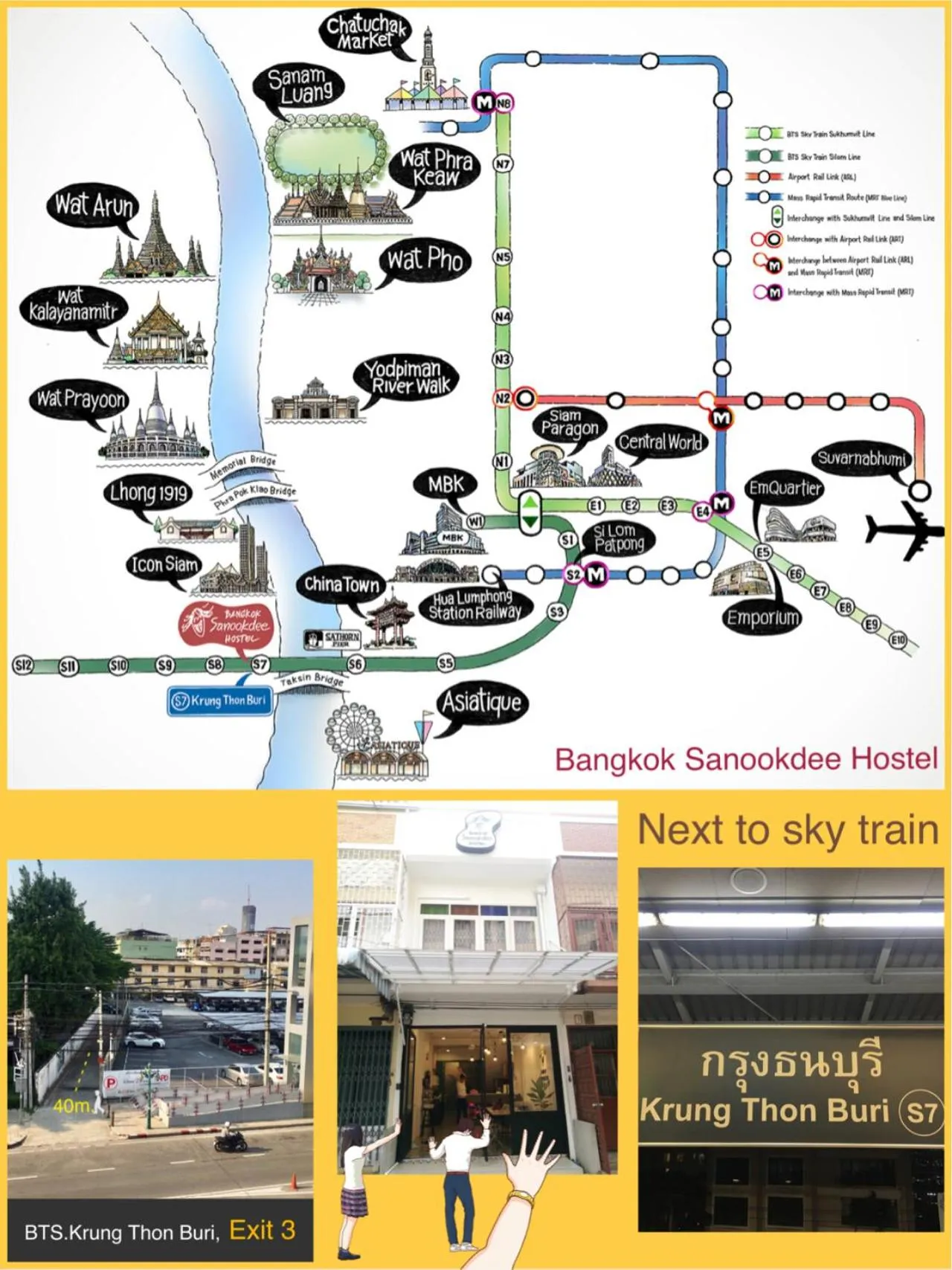 Facade/entrance in Bangkok Sanookdee Hostel