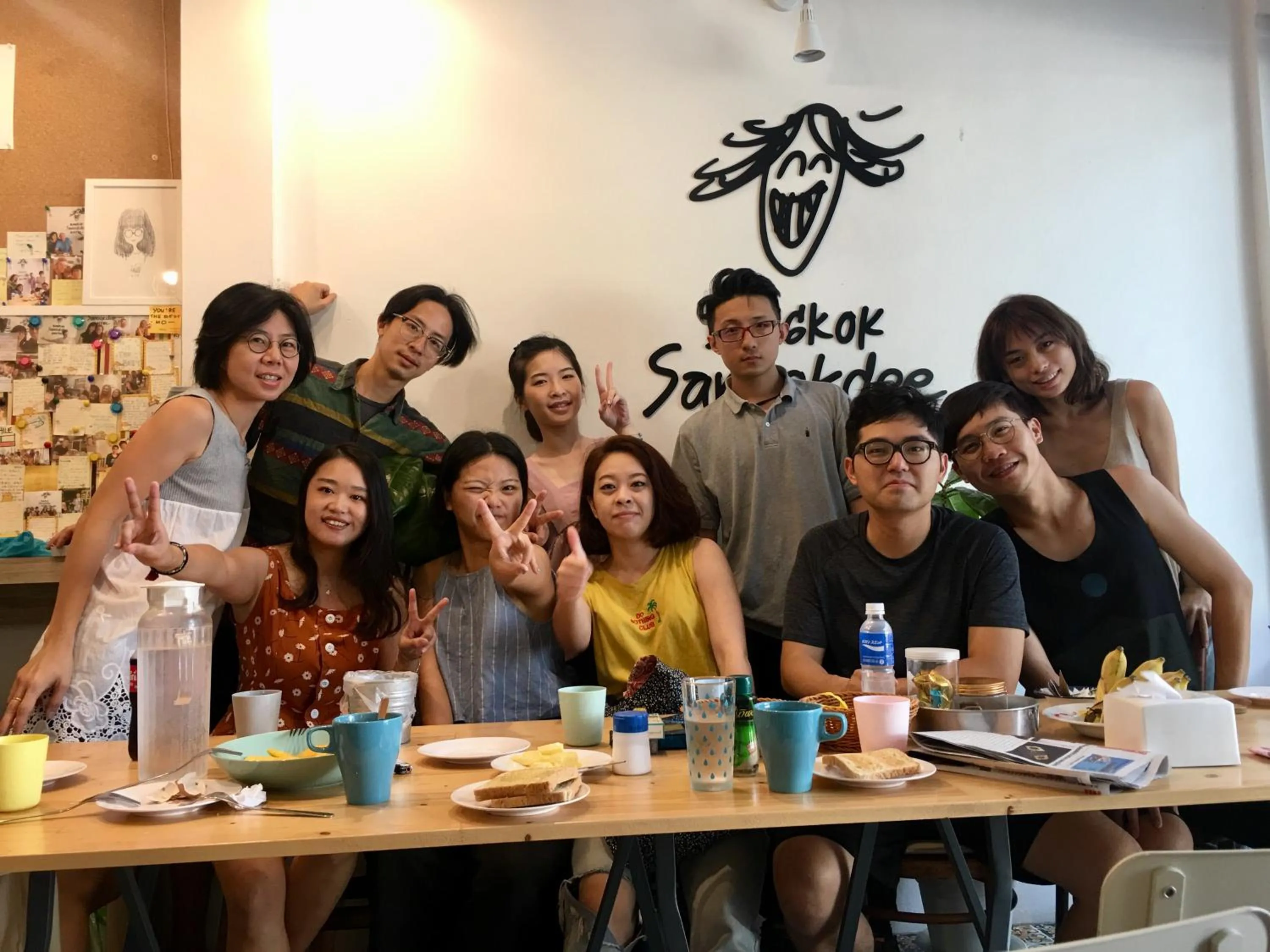 Living room in Bangkok Sanookdee Hostel