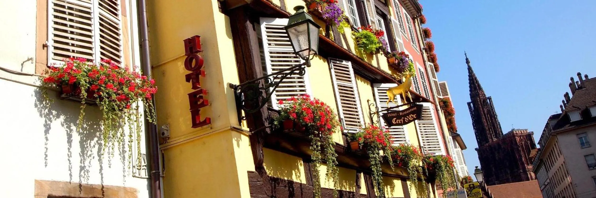 City view in Logis Hôtel Restaurant Au Cerf d'Or